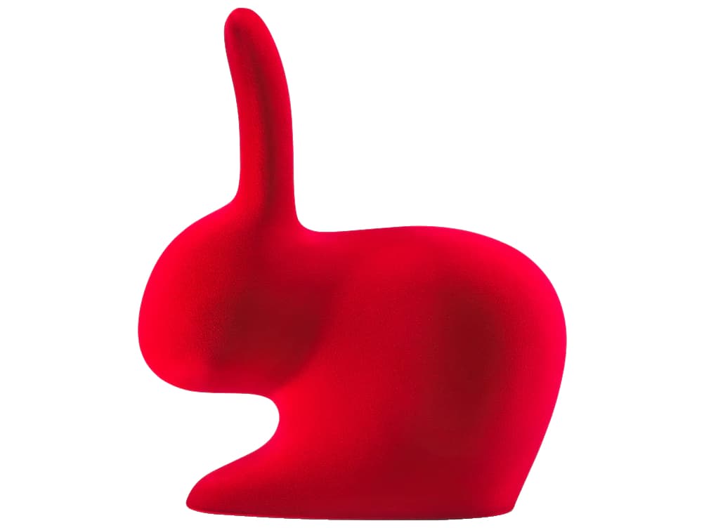 Qeeboo Rabbit Red Velvet Accent Chair