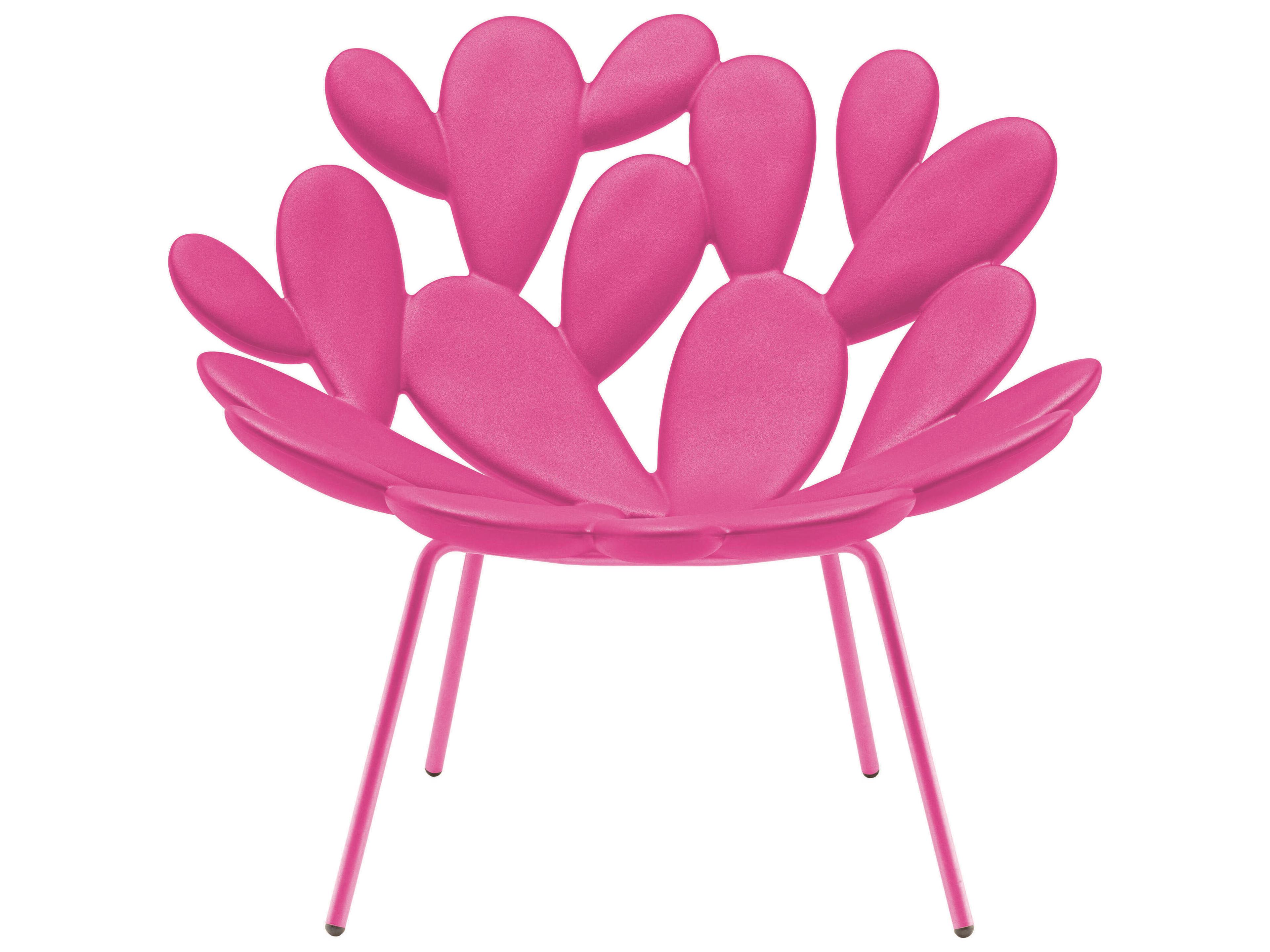 Qeeboo Outdoor Filicudi Bright Pink Recycled Plastic Lounge Chair