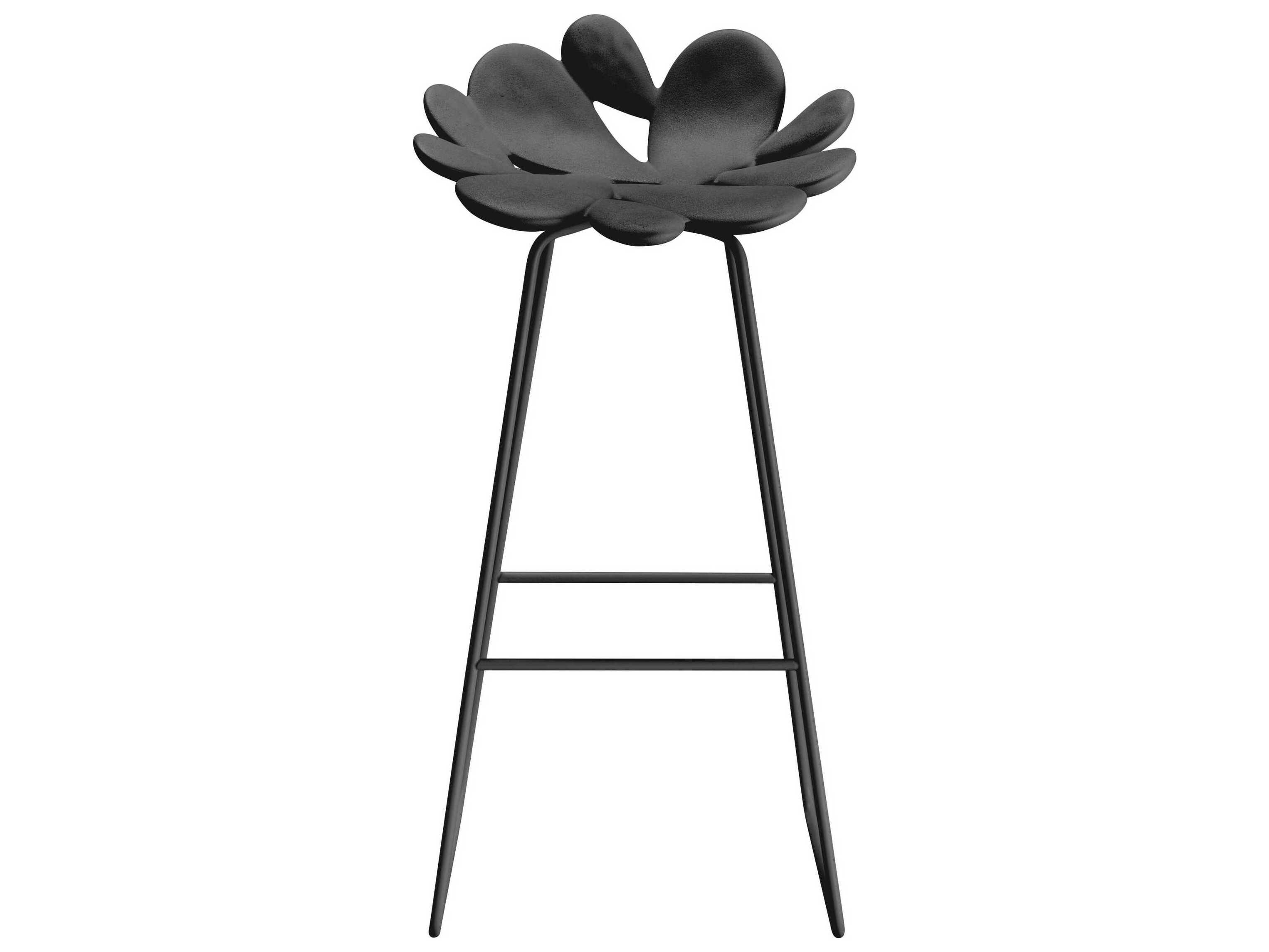 Qeeboo Outdoor Filicudi Black Recycled Plastic Bar Stool