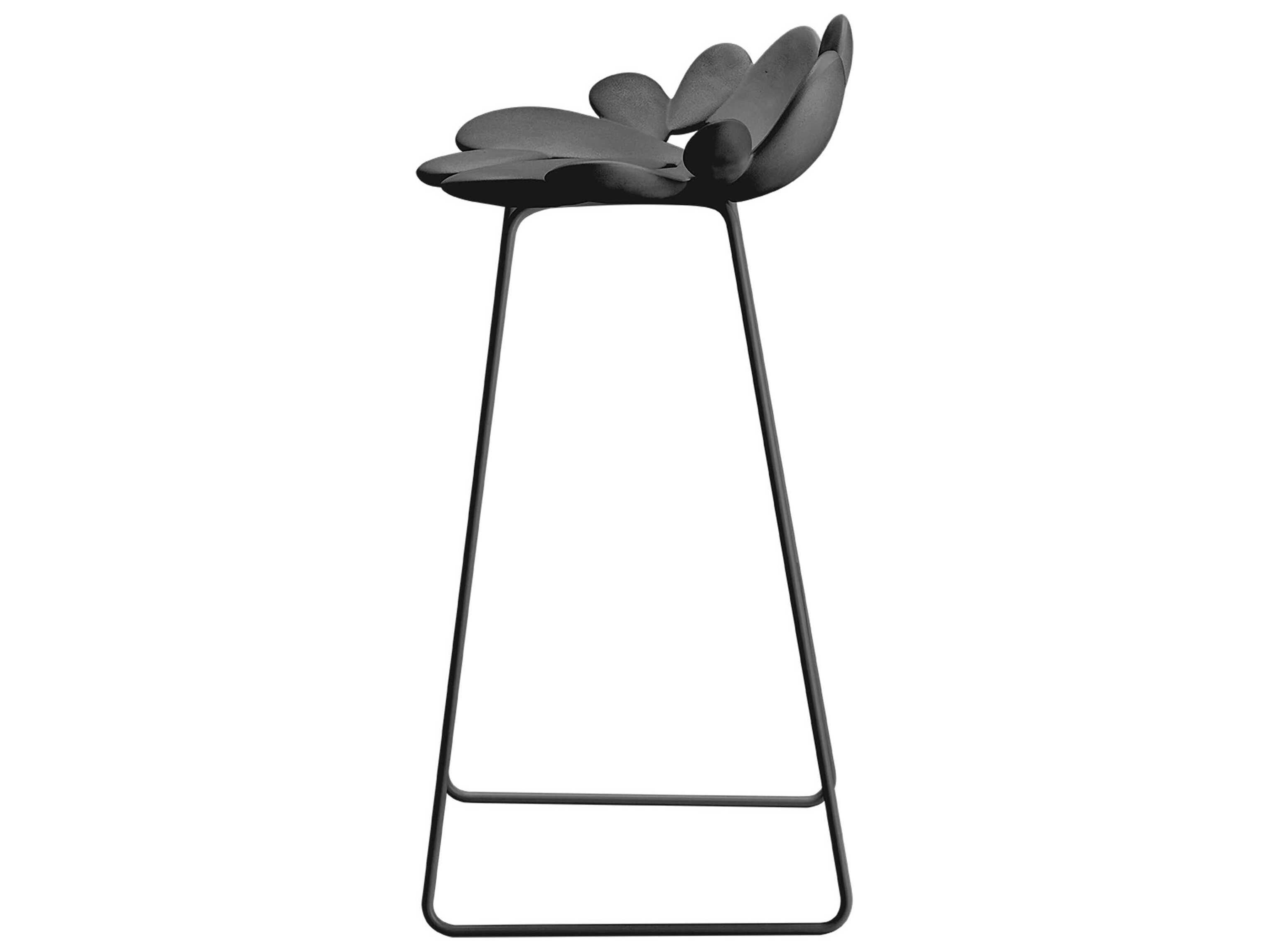 Qeeboo Outdoor Filicudi Black Recycled Plastic Bar Stool
