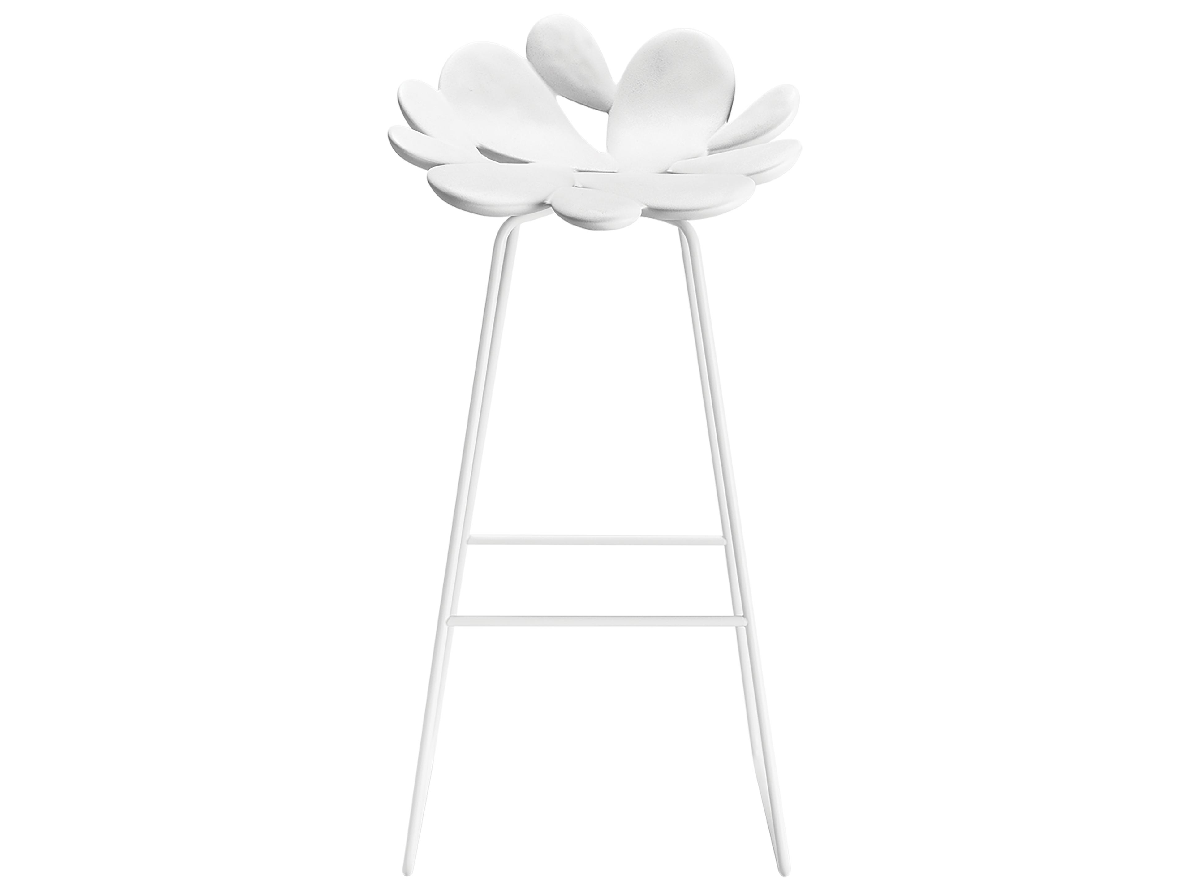 Qeeboo Outdoor Filicudi White Recycled Plastic Bar Stool