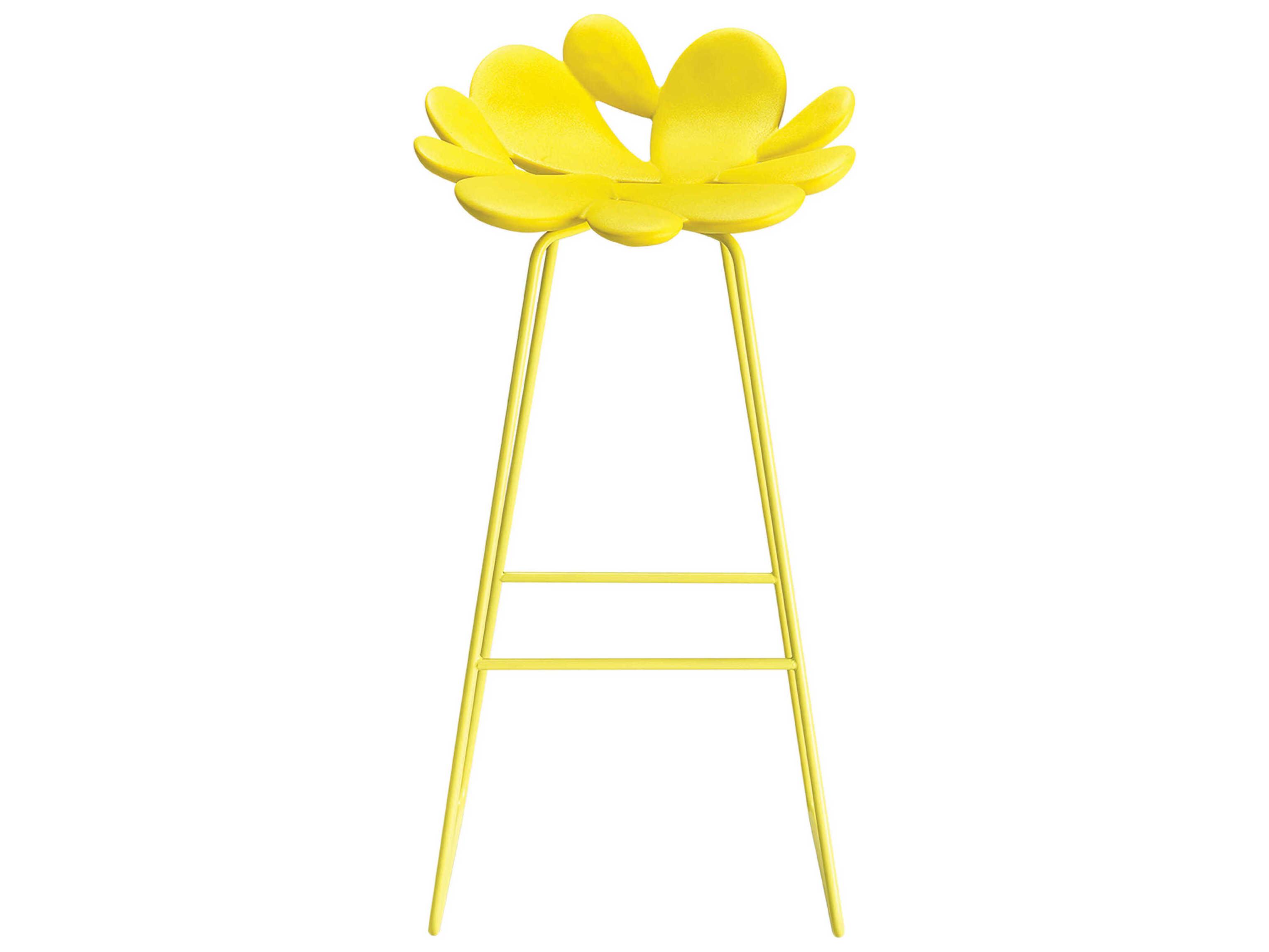 Qeeboo Outdoor Filicudi Yellow Recycled Plastic Bar Stool