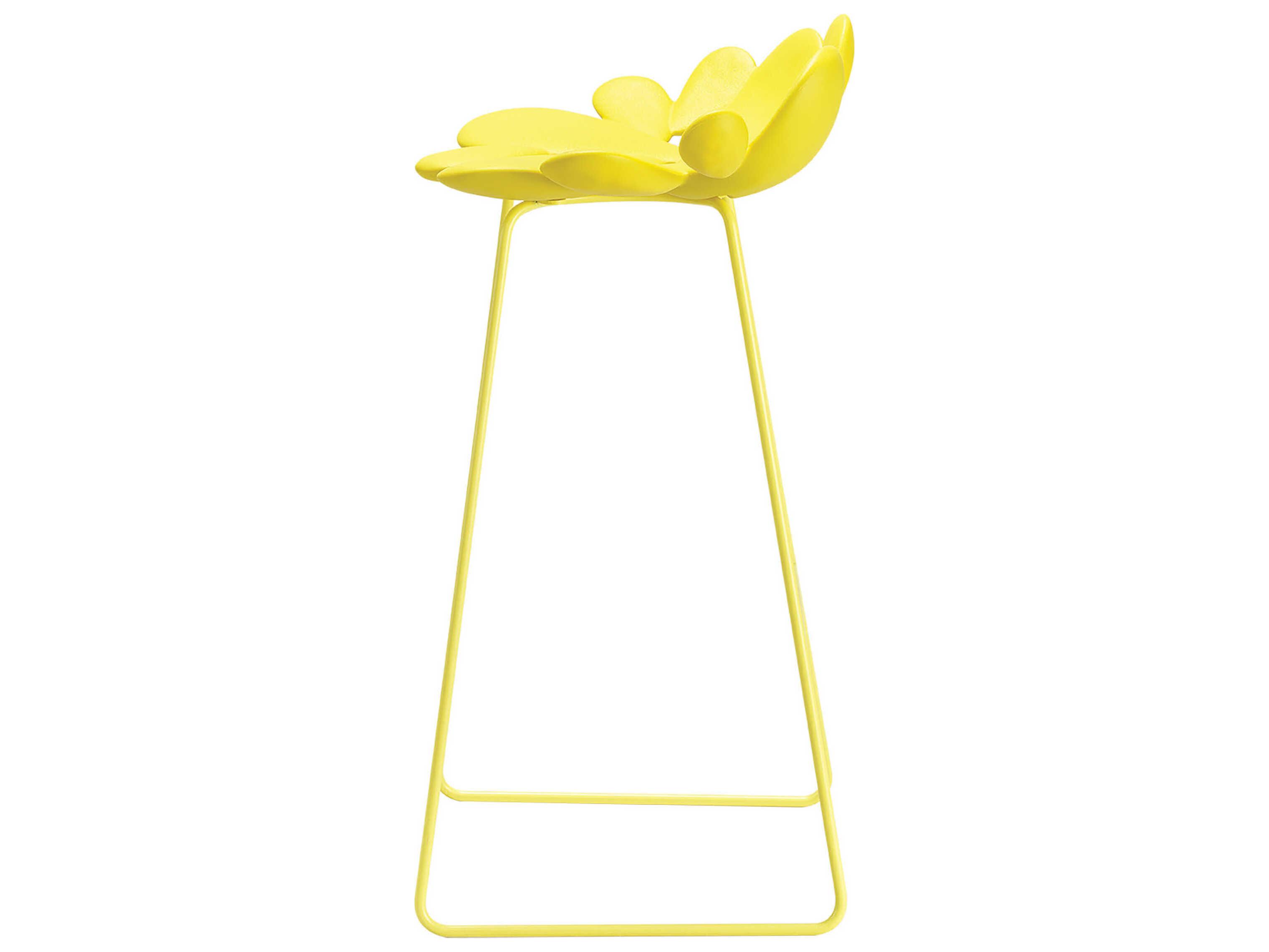 Qeeboo Outdoor Filicudi Yellow Recycled Plastic Bar Stool
