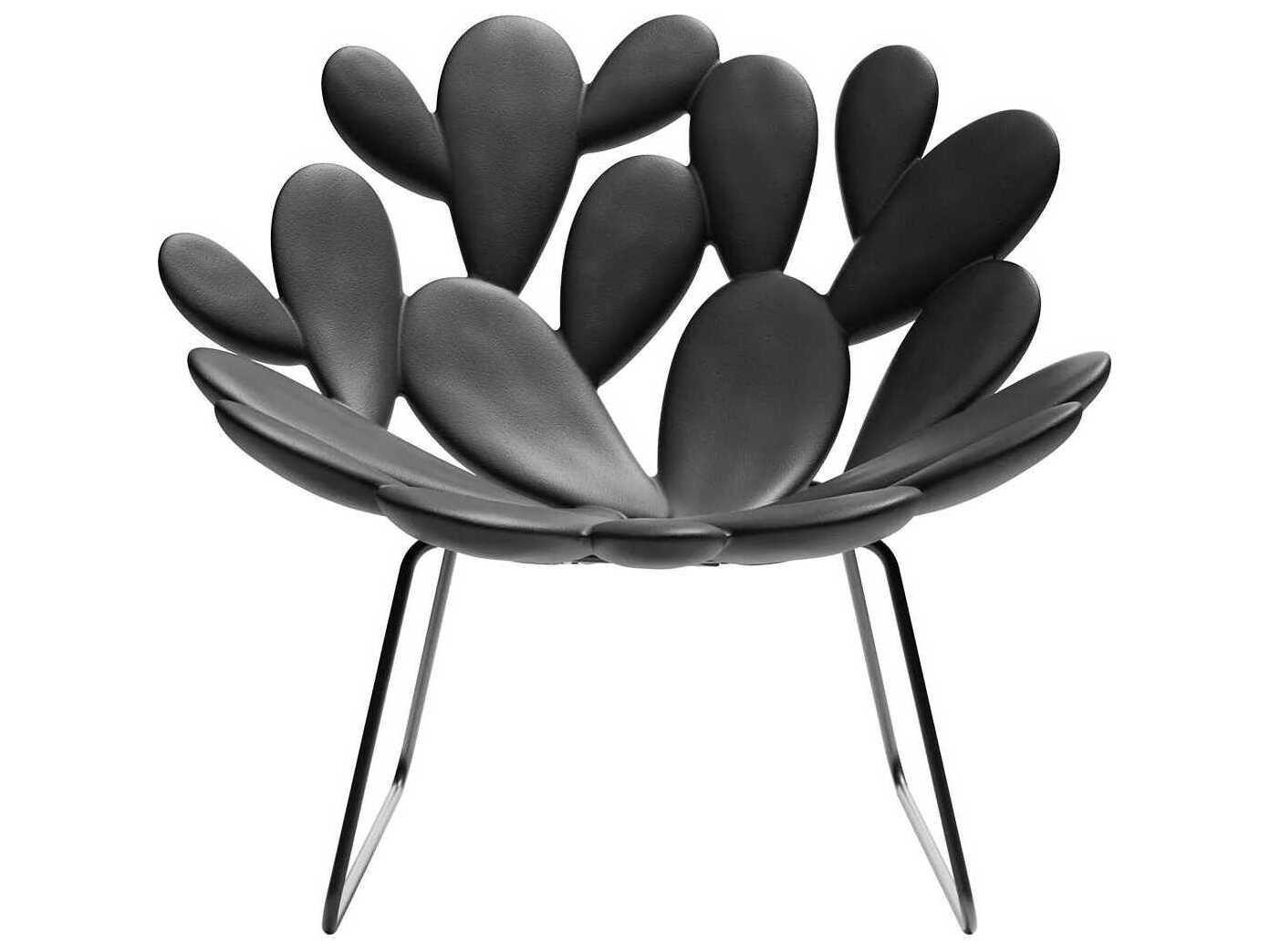 Qeeboo Outdoor Filicudi Black Recycled Plastic Lounge Chair