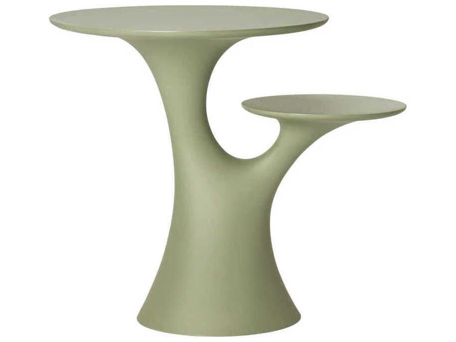 Qeeboo Outdoor Rabbit Balsam Green Recycled Plastic Round End Table