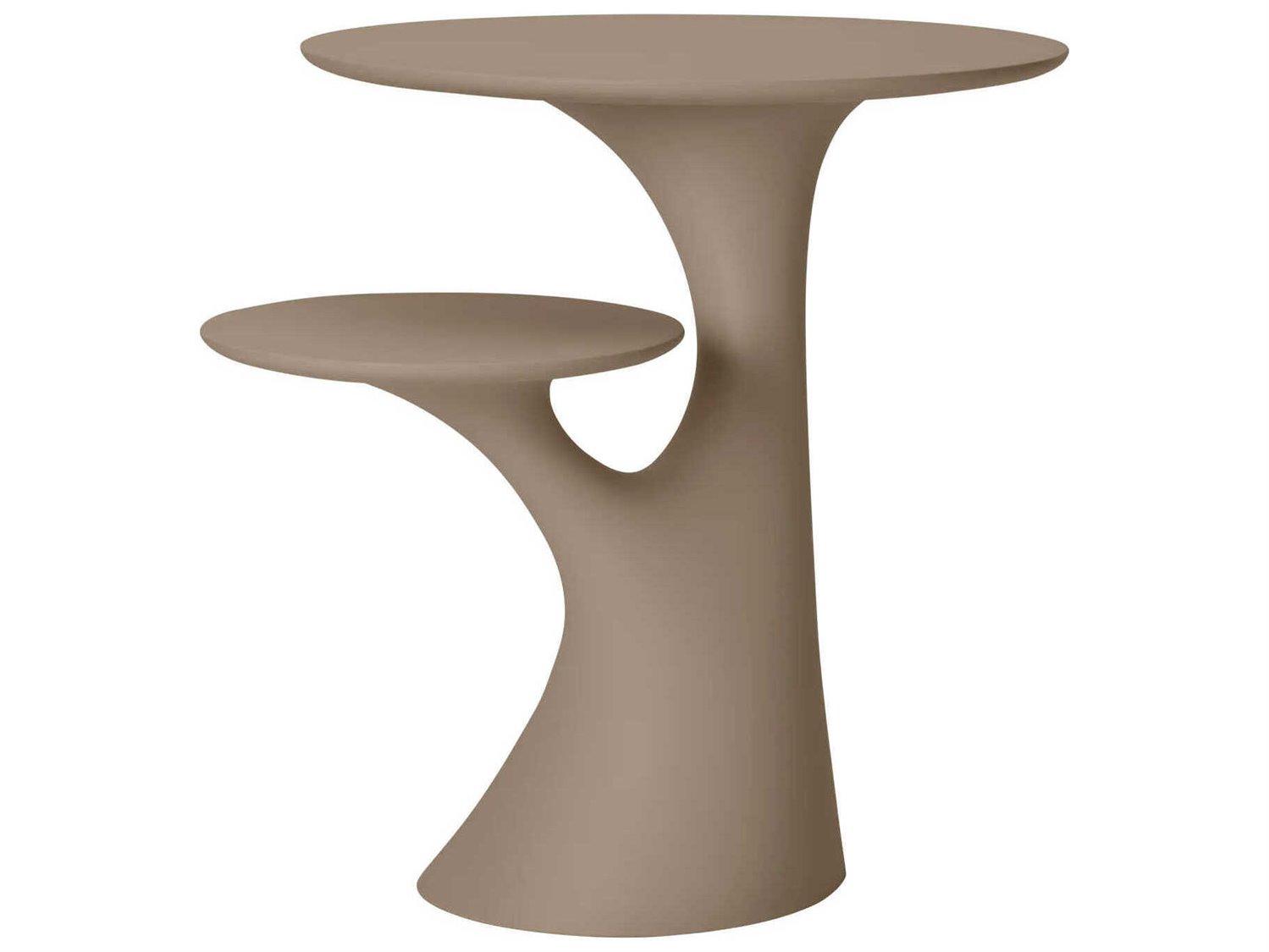 Qeeboo Outdoor Rabbit Dove Grey Recycled Plastic Round End Table