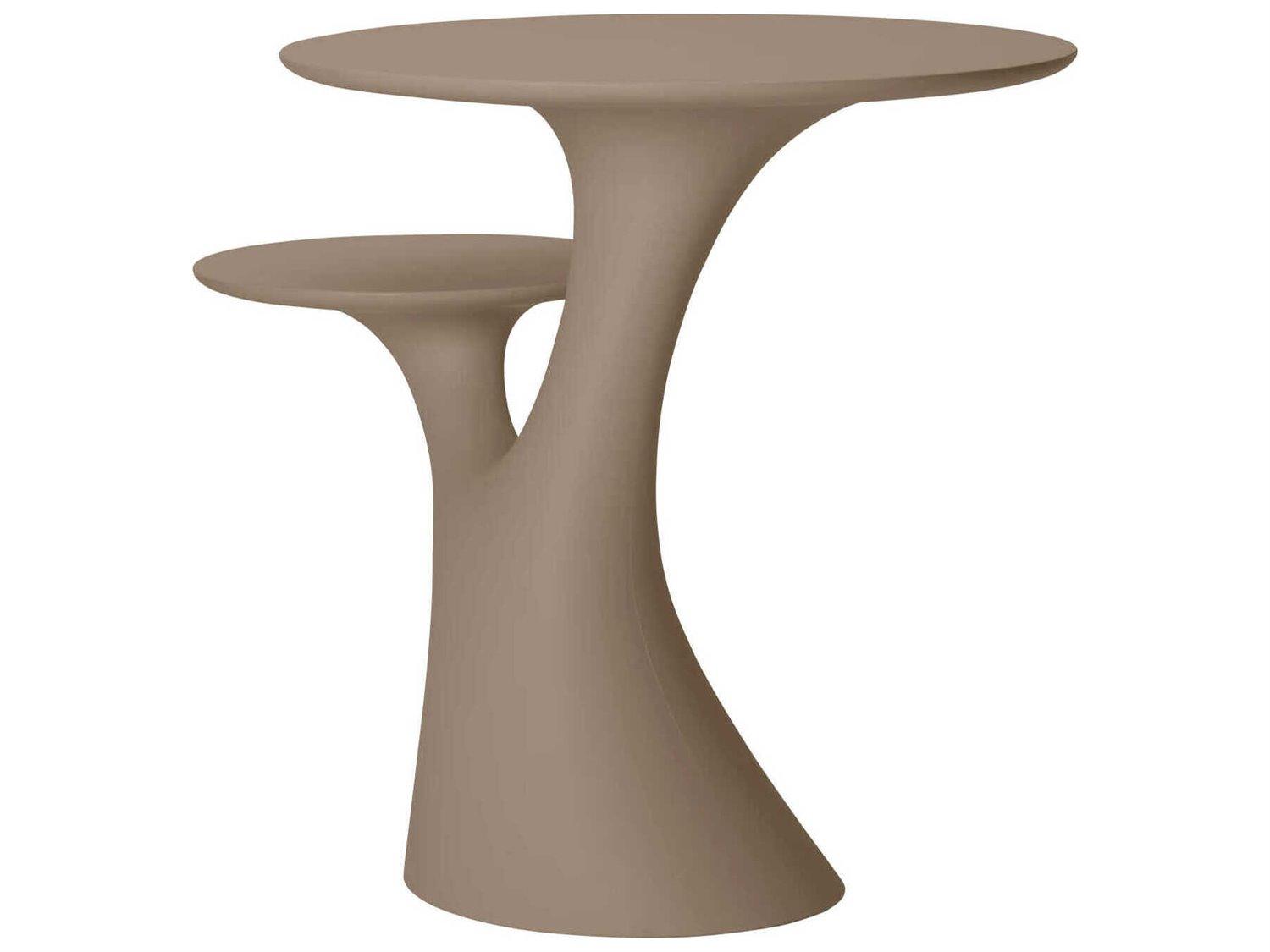 Qeeboo Outdoor Rabbit Dove Grey Recycled Plastic Round End Table