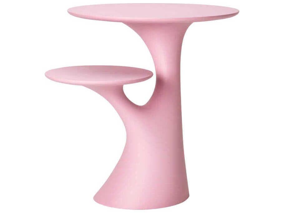 Qeeboo Outdoor Rabbit Pink Recycled Plastic Round End Table
