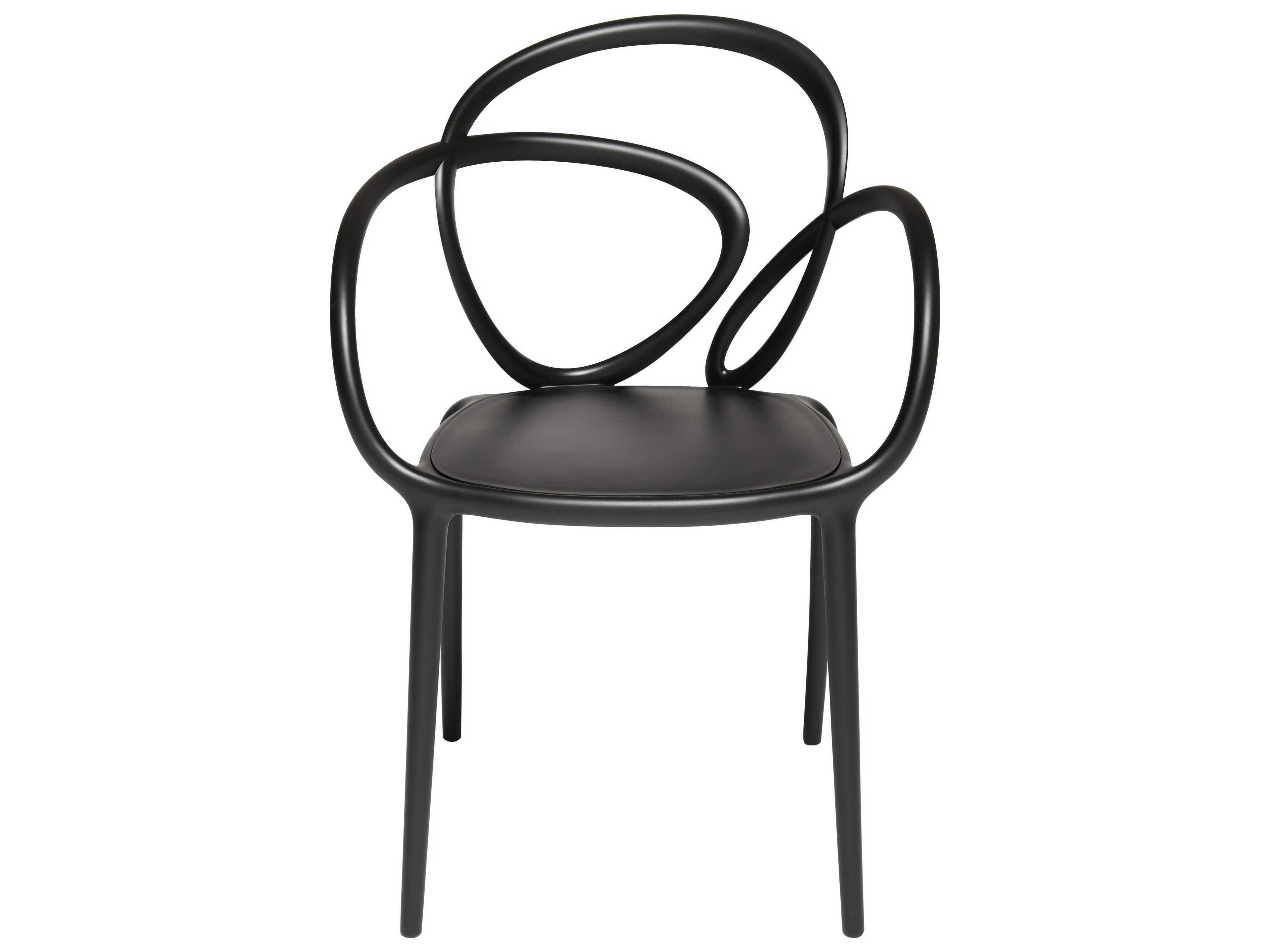 Qeeboo Outdoor Loop Black Polypropylene Dining Chair (Set of 2)