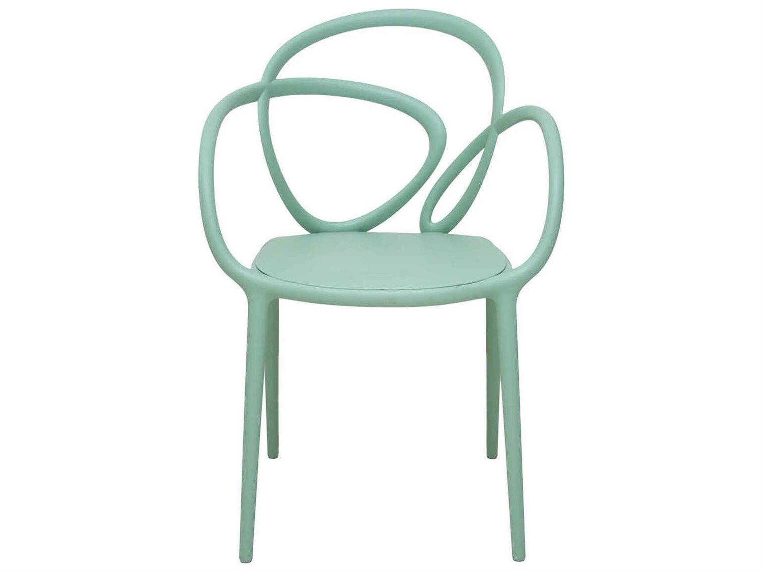 Qeeboo Outdoor Loop Balsam Green Recycled Plastic Dining Chair Set of 2