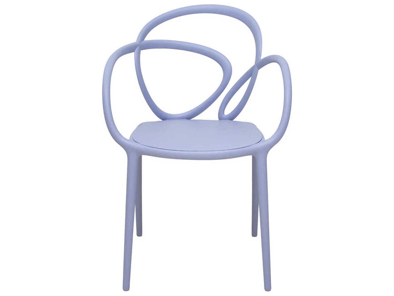 Qeeboo Outdoor Loop Lilac Recycled Plastic Dining Chair Set of 2