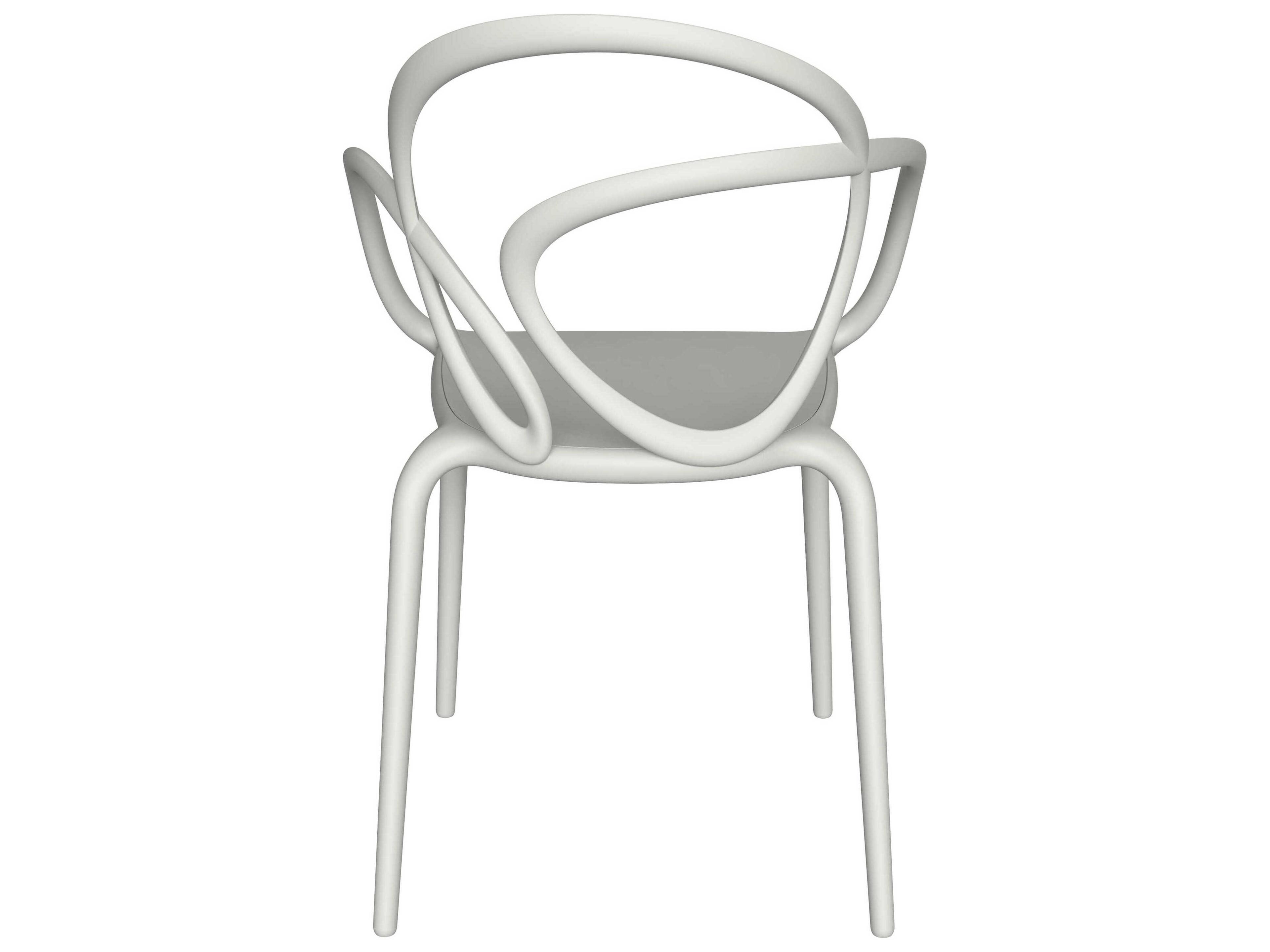 Qeeboo Outdoor Loop White Polypropylene Dining Chair (Set of 2)