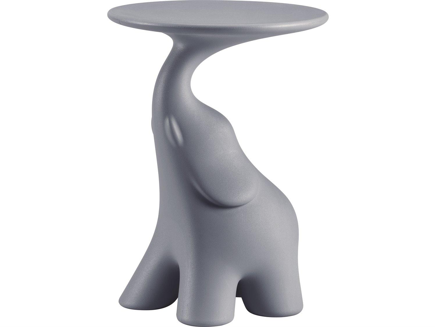 Qeeboo Outdoor Pako Light Blue Recycled Plastic Round End Table