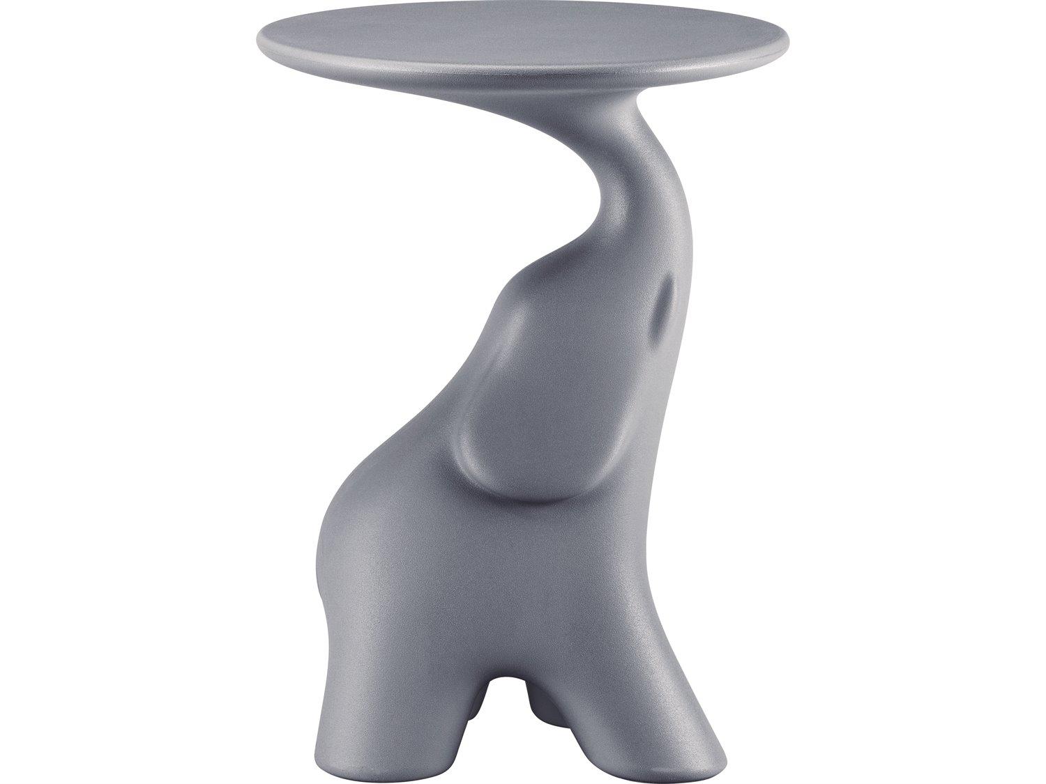 Qeeboo Outdoor Pako Light Blue Recycled Plastic Round End Table