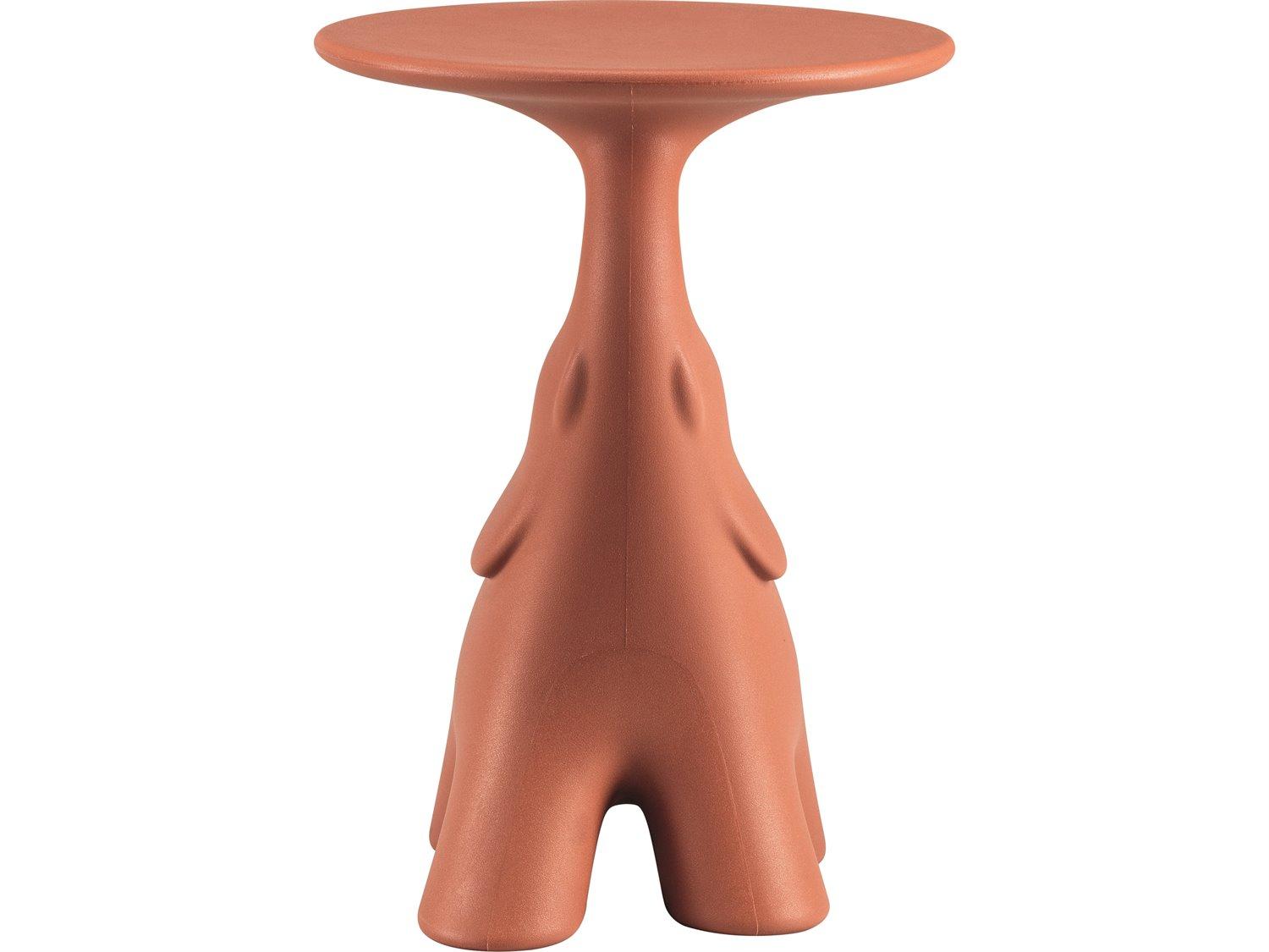 Qeeboo Outdoor Pako Terracotta Recycled Plastic Round End Table