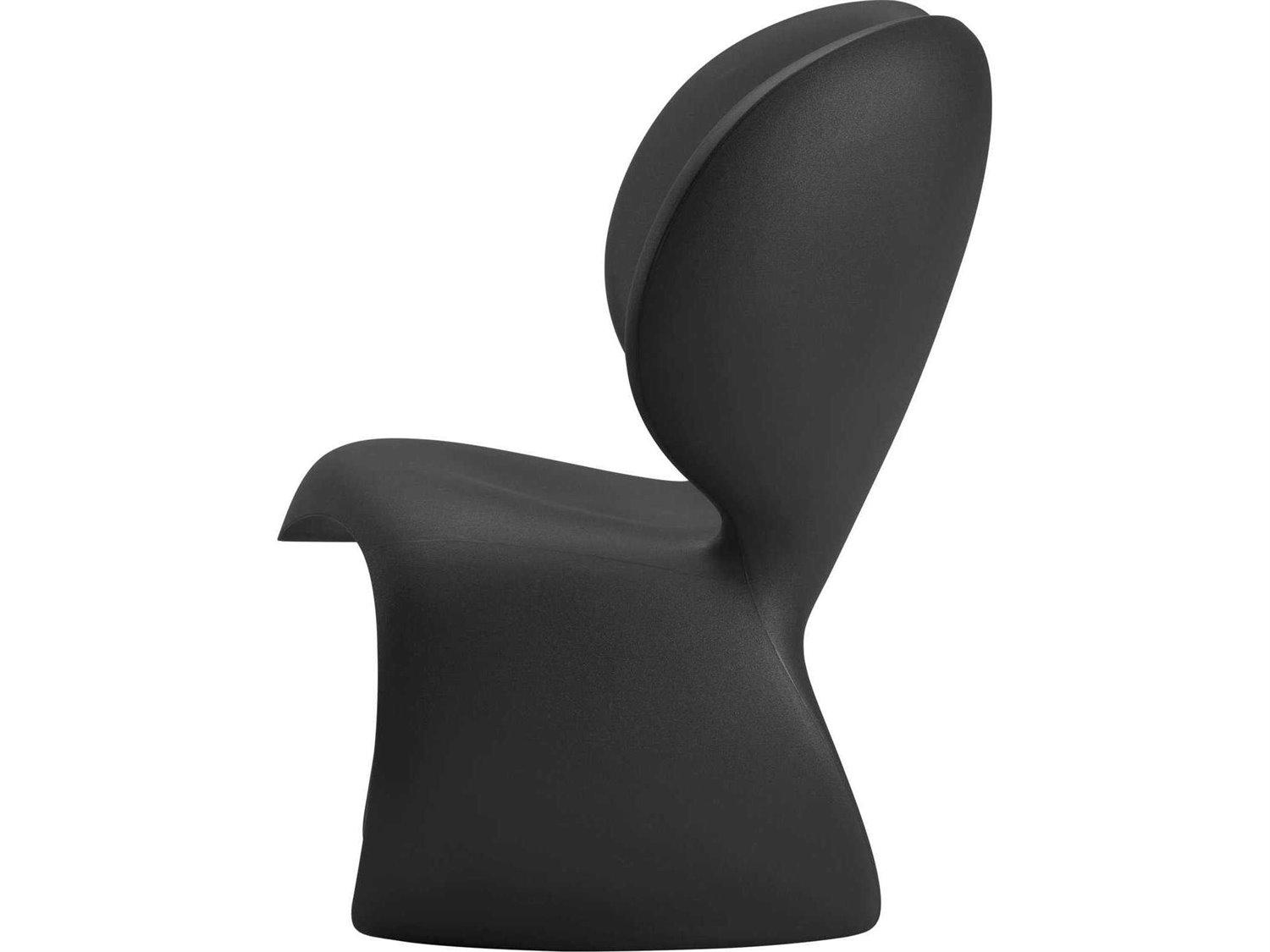 Qeeboo Outdoor Don't F**K With The Mouse Black Recycled Plastic Lounge Chair