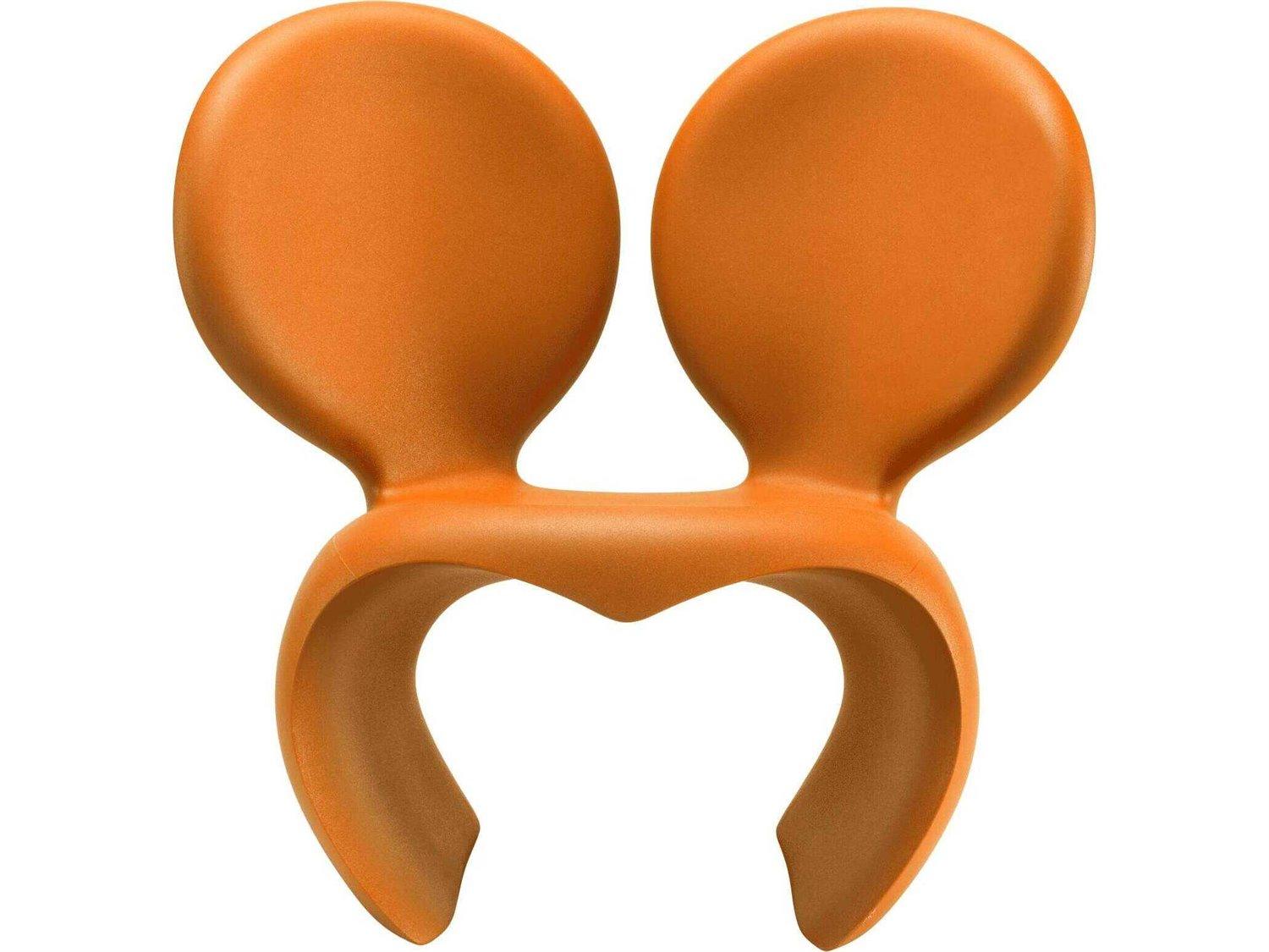 Qeeboo Outdoor Don't F**K With The Mouse Bright Orange Recycled Plastic Lounge Chair