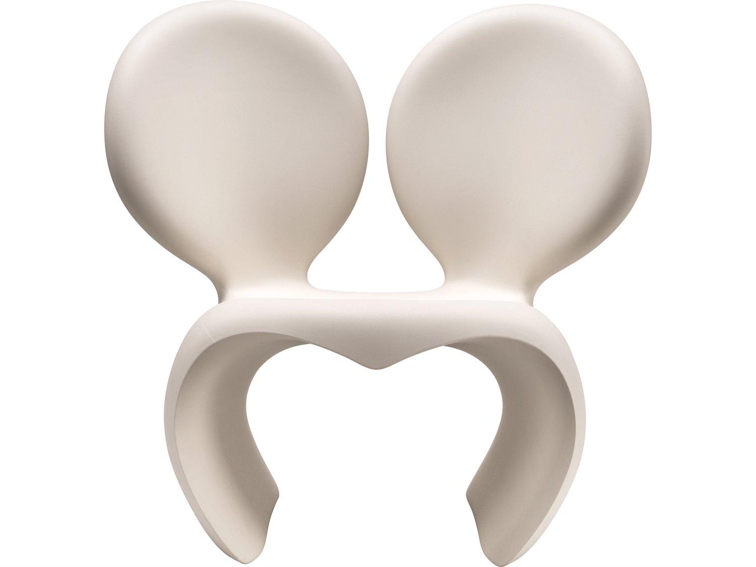 Qeeboo Outdoor Don't F**K With The Mouse White Recycled Plastic Lounge Chair