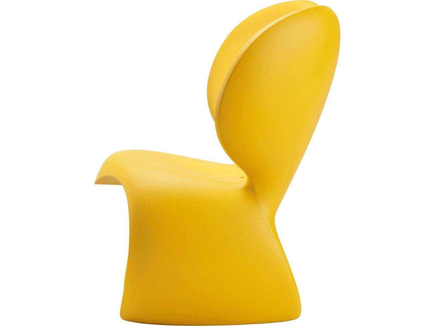 Qeeboo Outdoor Don't F**K With The Mouse Yellow Recycled Plastic Lounge Chair
