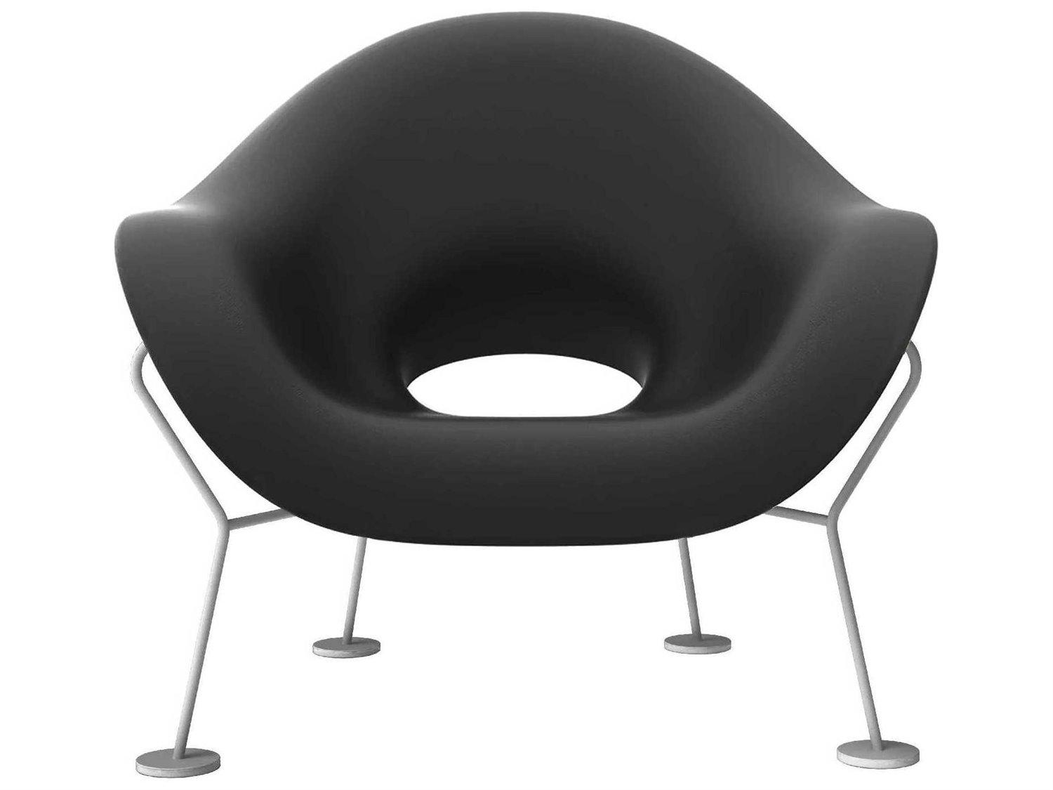 Qeeboo Outdoor Pupa Black Recycled Plastic Lounge Chair
