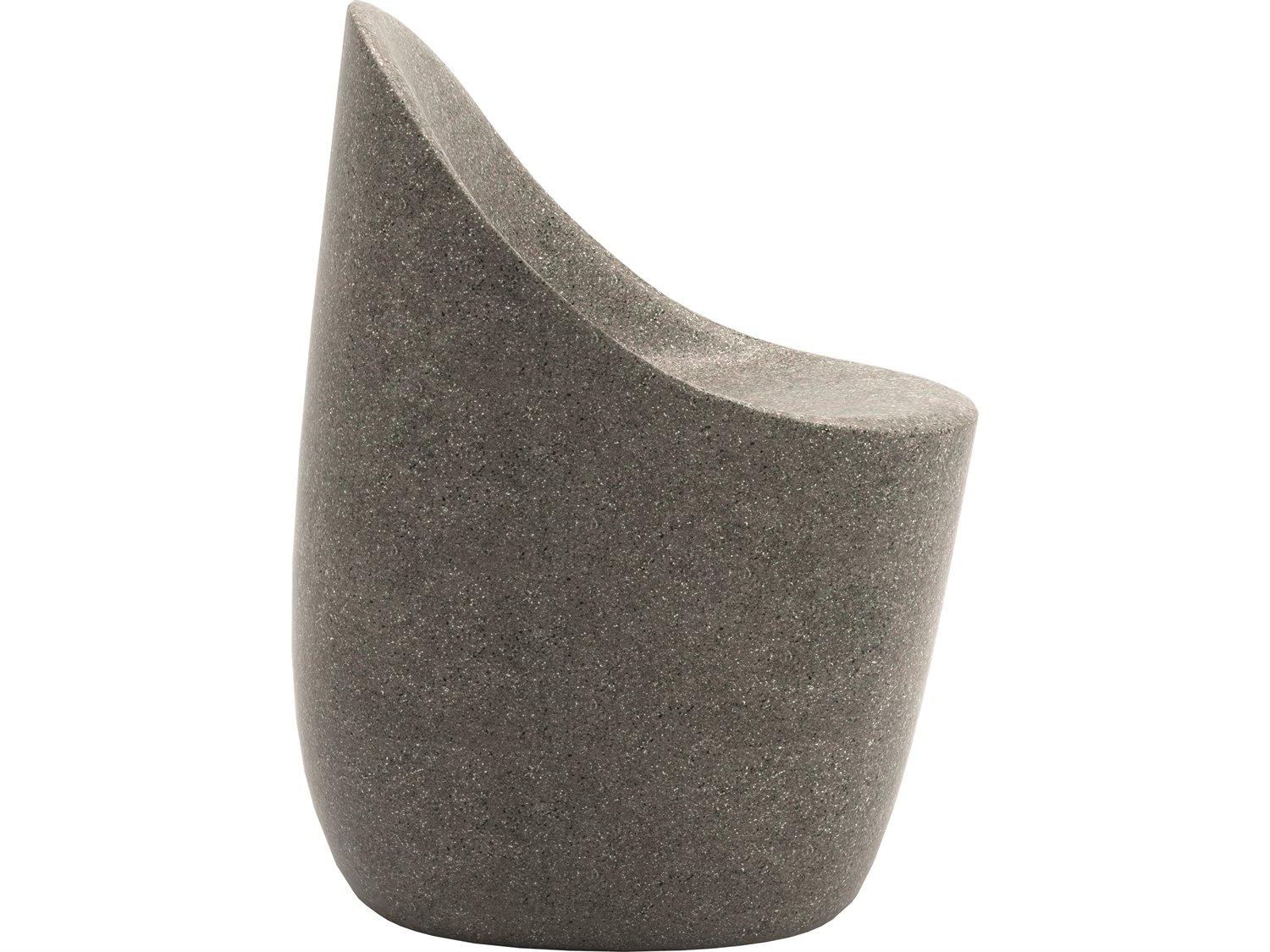 Qeeboo Outdoor Cobble Grey Mix Recycled Plastic Dining Chair