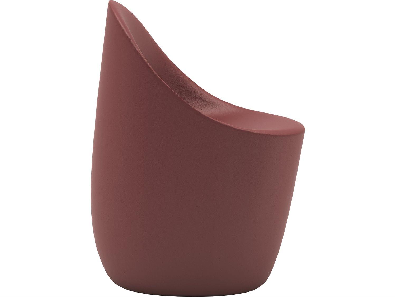 Qeeboo Outdoor Cobble Indian Red Recycled Plastic Dining Chair