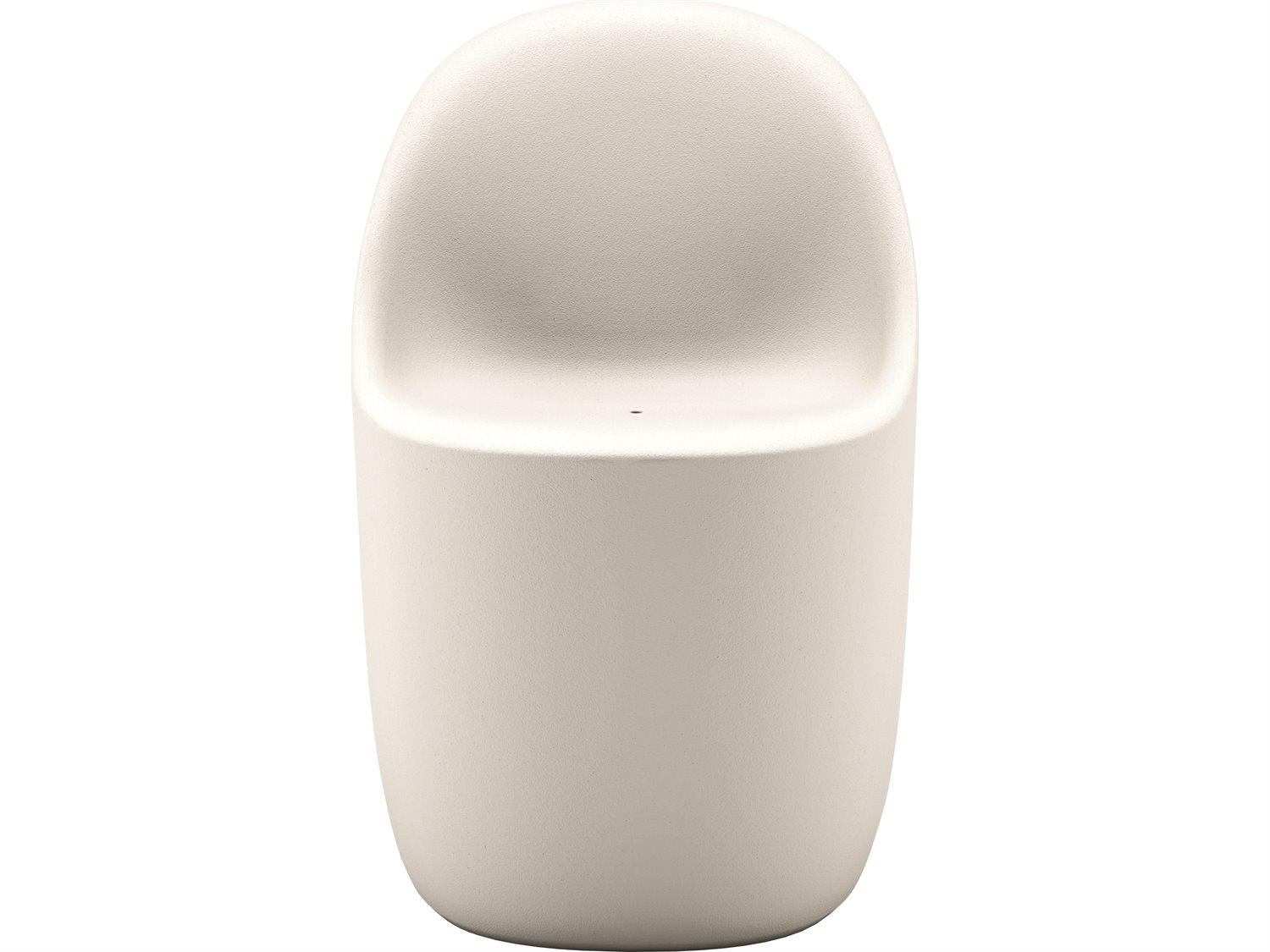 Qeeboo Outdoor Cobble White Warm Recycled Plastic Dining Chair