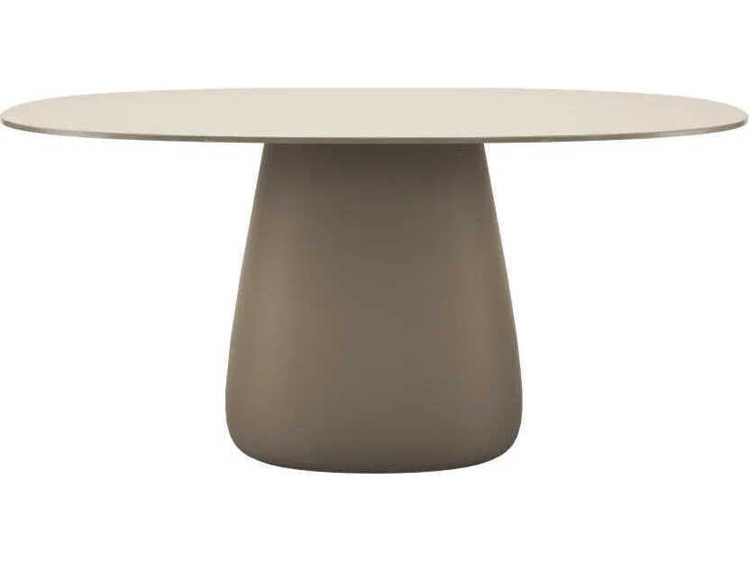 Qeeboo Outdoor Cobble Ottawa Recycled Plastic Oval Dining Table