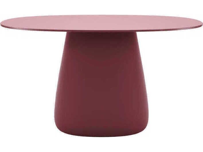 Qeeboo Outdoor Cobble Indian Red Recycled Plastic Oval Dining Table
