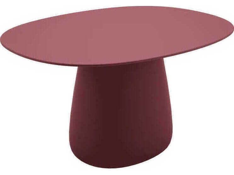 Qeeboo Outdoor Cobble Indian Red Recycled Plastic Oval Dining Table