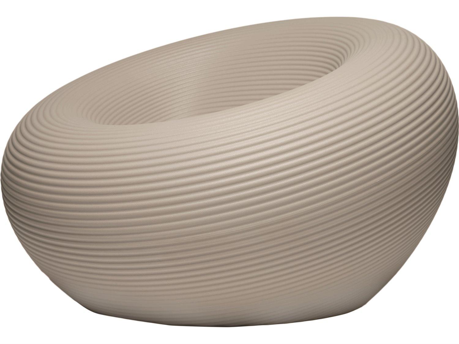 Qeeboo Outdoor Nami Dove Grey Recycled Plastic Lounge Chair