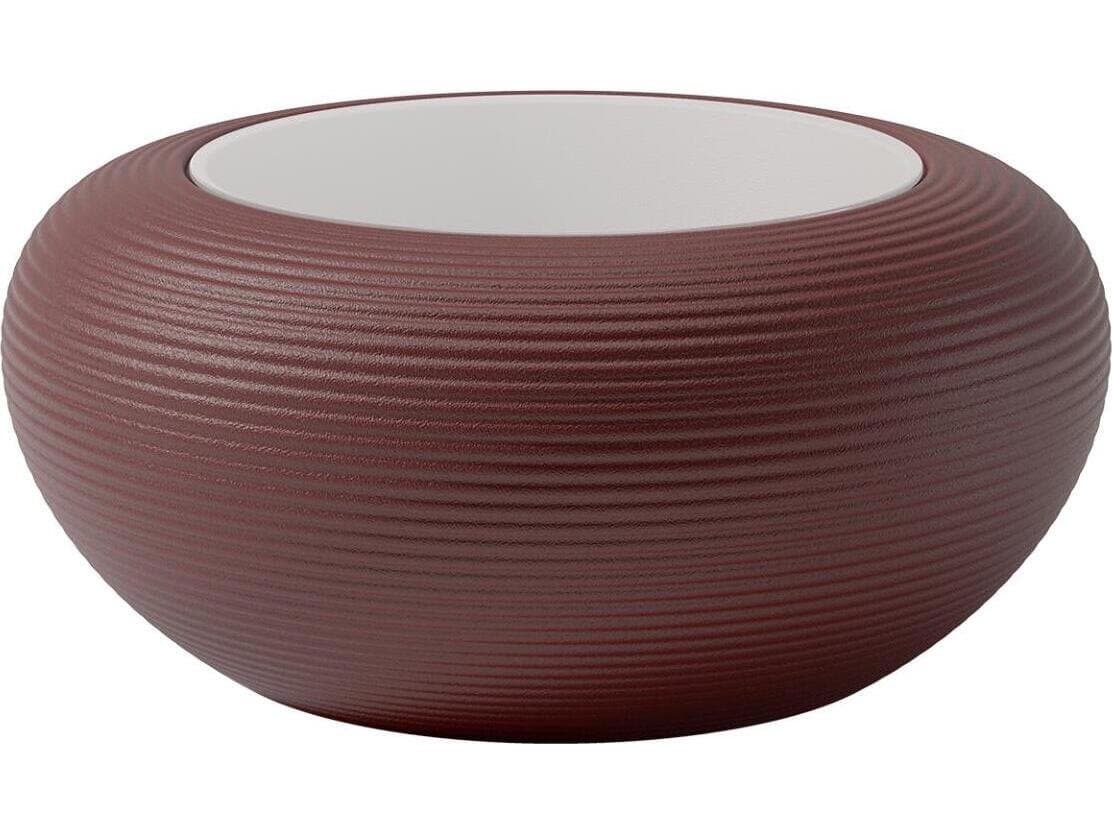 Qeeboo Outdoor Nami Indian Red Recycled Plastic Round End Table