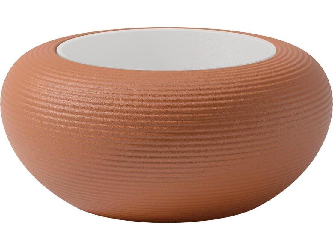 Qeeboo Outdoor Nami Terracotta Recycled Plastic Round End Table