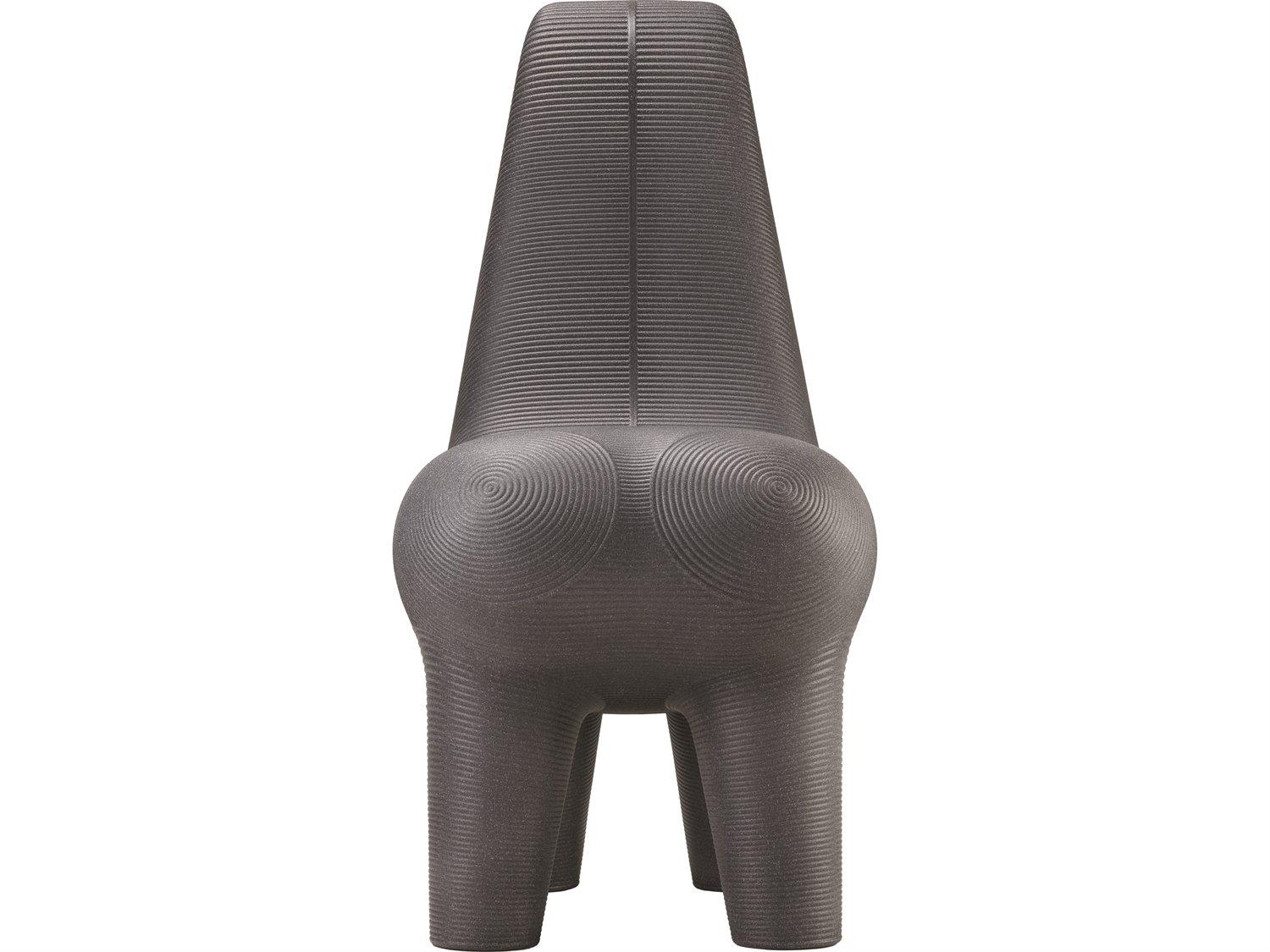 Qeeboo Outdoor Ghoda Black Mix Recycled Plastic Lounge Chair