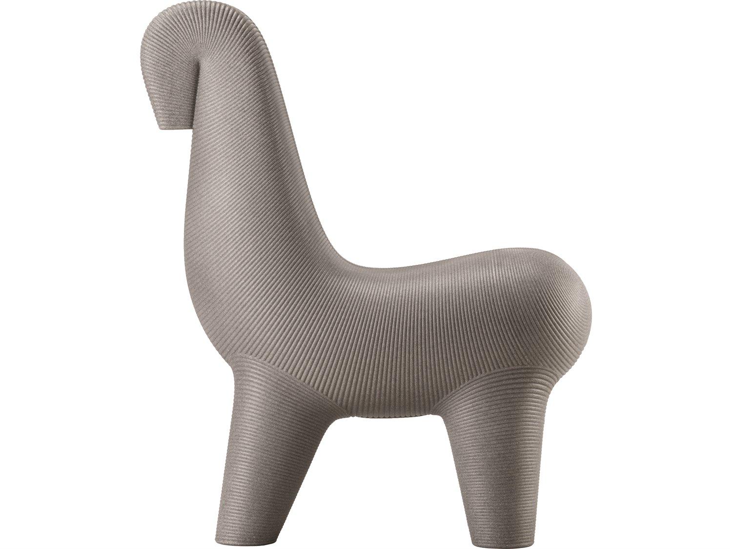 Qeeboo Outdoor Ghoda Grey Mix Recycled Plastic Lounge Chair