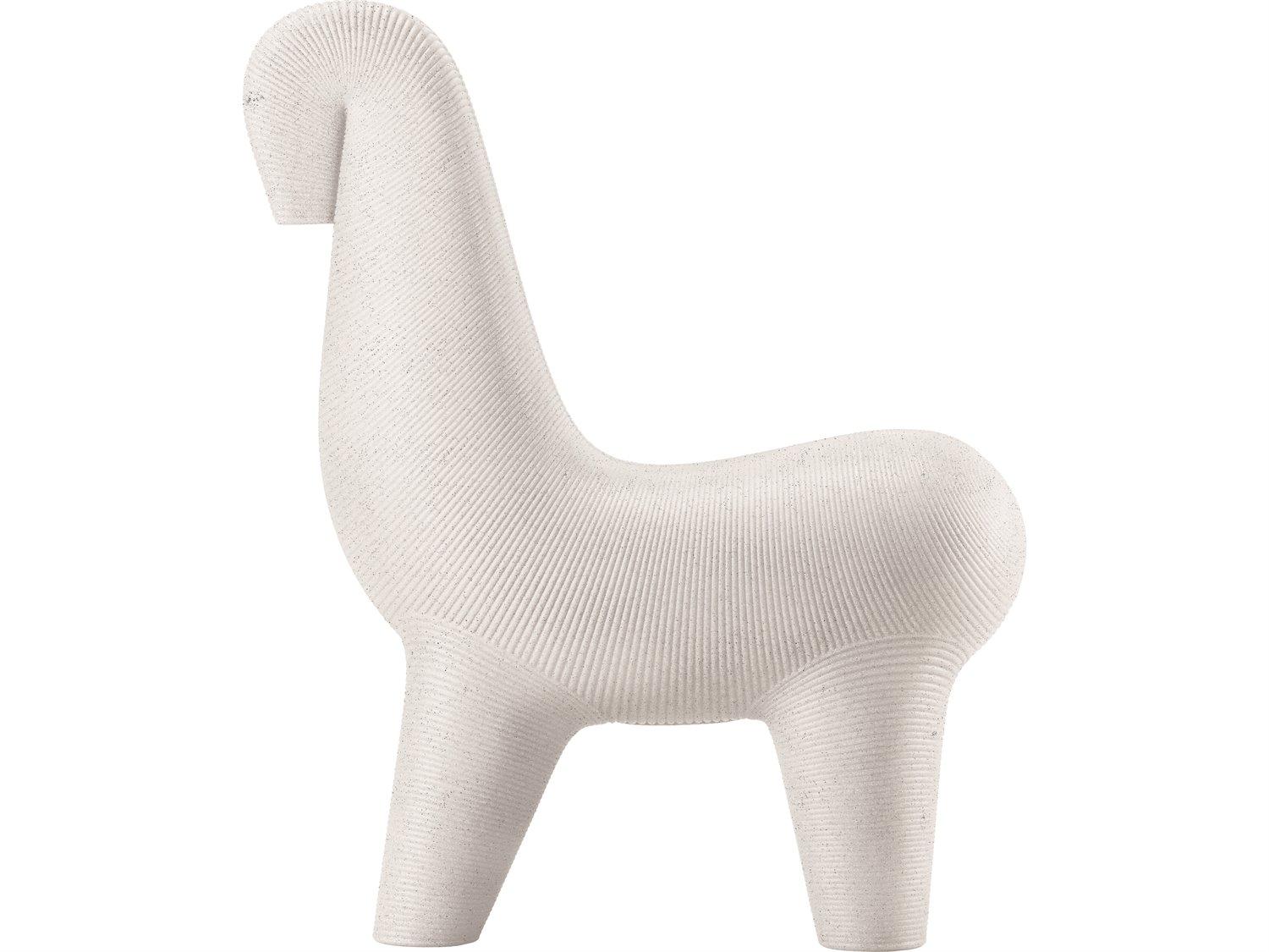 Qeeboo Outdoor Ghoda White Mix Recycled Plastic Lounge Chair