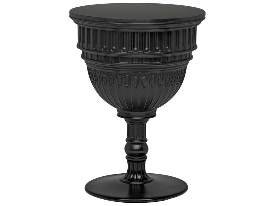 Qeeboo Outdoor Capitol Black Recycled Plastic Round End Table