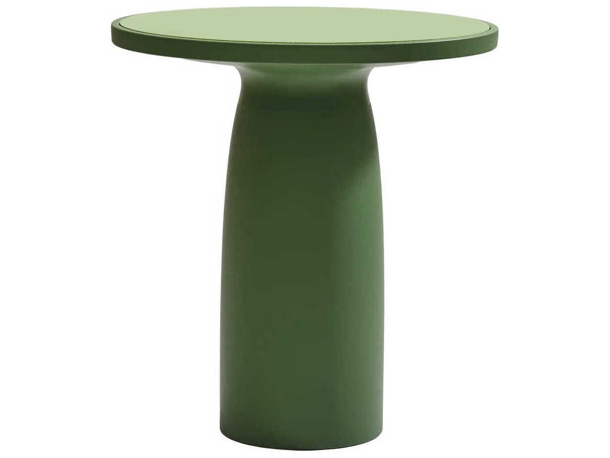 Qeeboo Outdoor Toto Balsam Green Recycled Plastic Round Dining Table