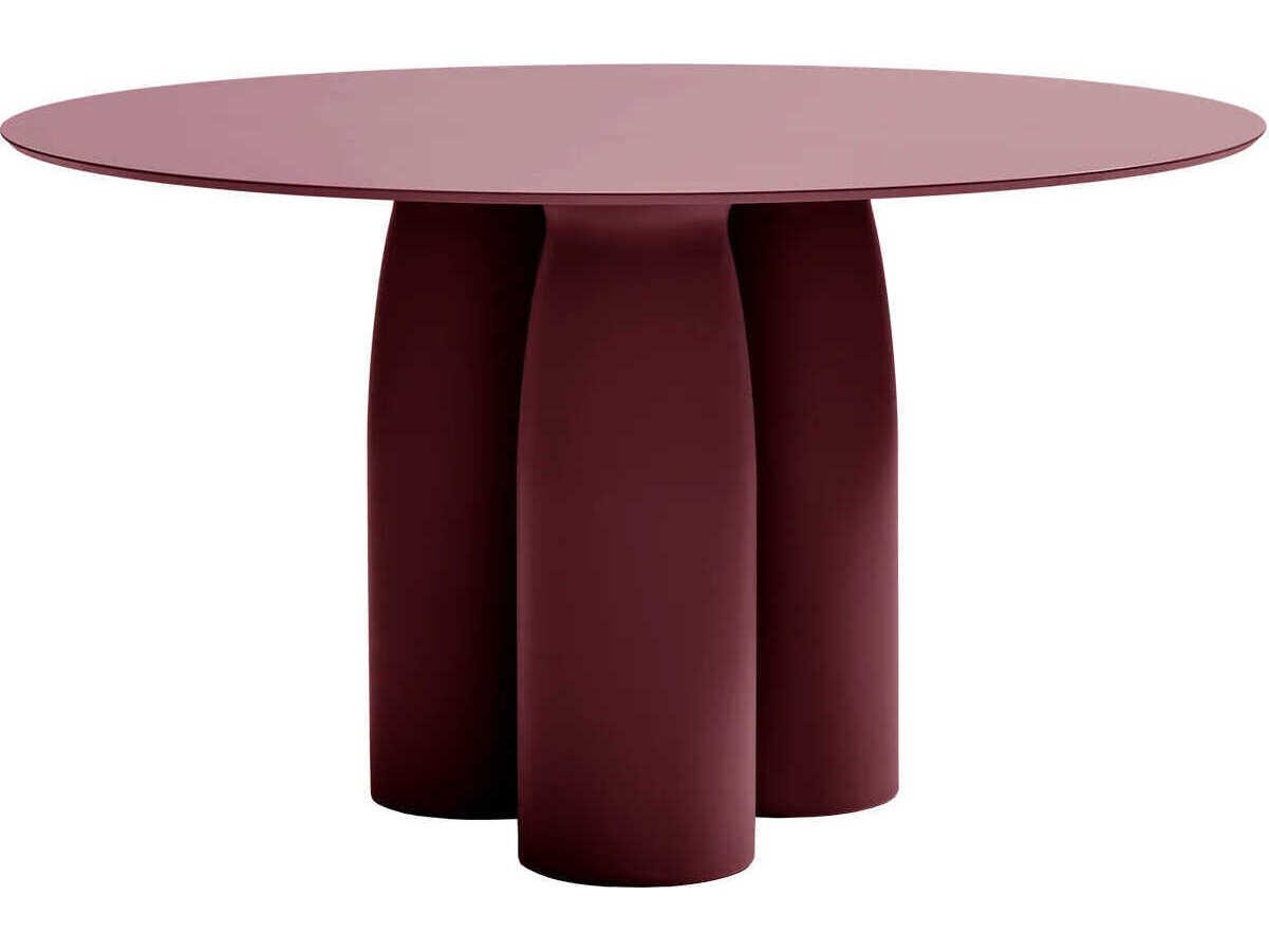 Qeeboo Outdoor Toto Indian Red Recycled Plastic Round Dining Table