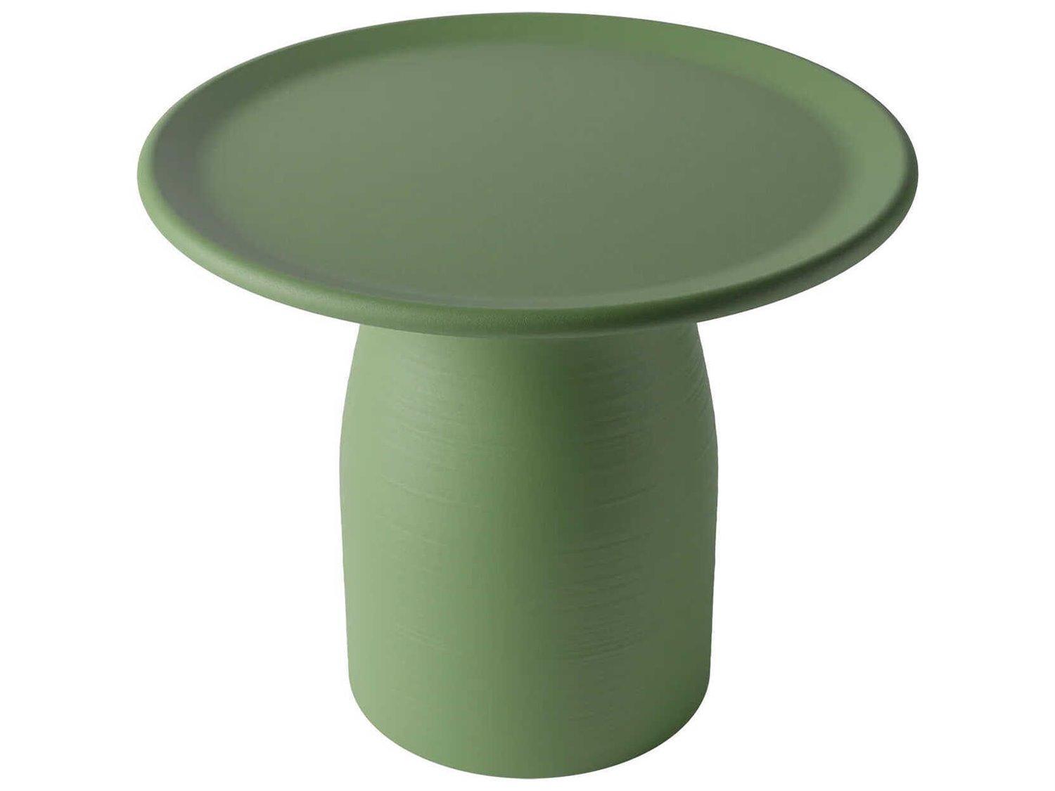 Qeeboo Outdoor Totino Balsam Green Recycled Plastic Round End Table