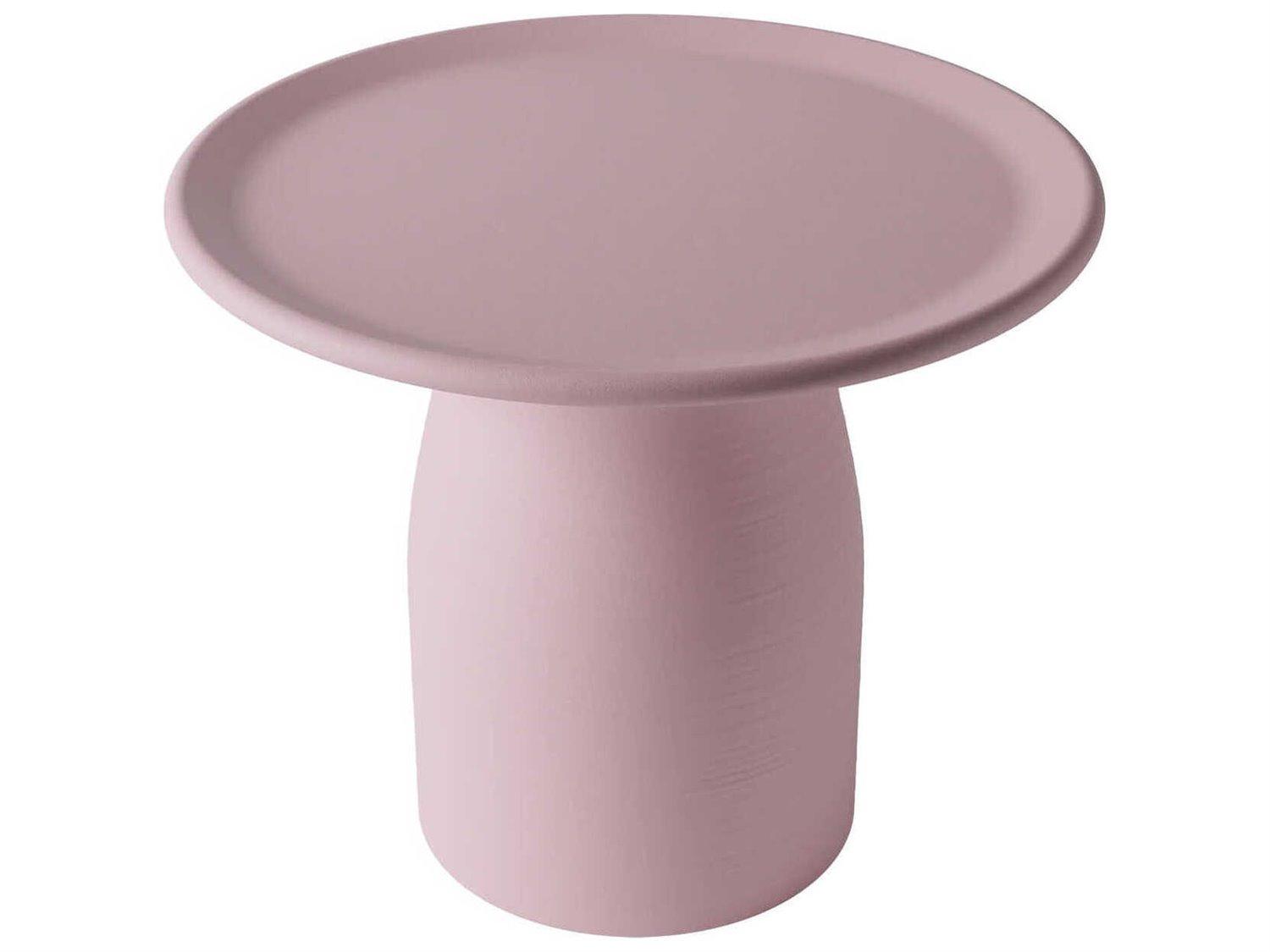 Qeeboo Outdoor Totino Pink Recycled Plastic Round End Table