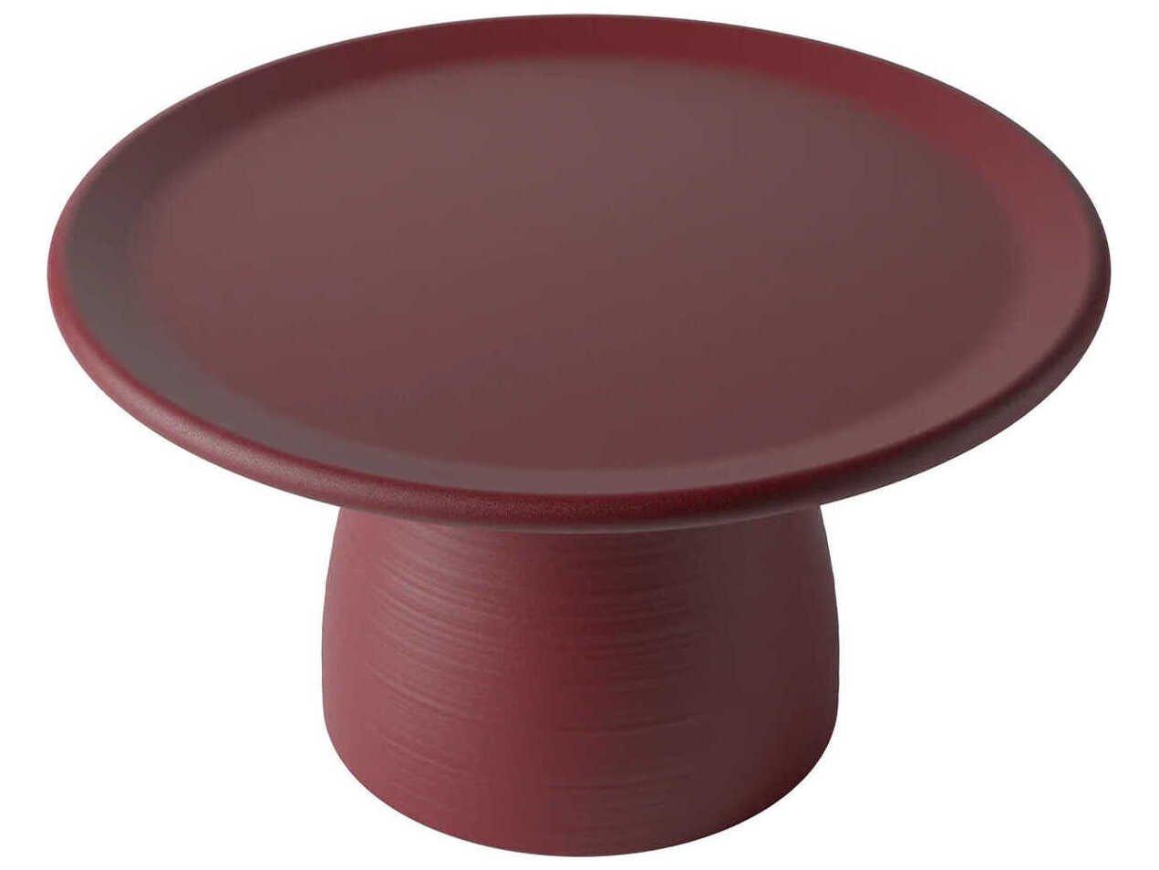 Qeeboo Outdoor Totino Indian Red Recycled Plastic Round End Table