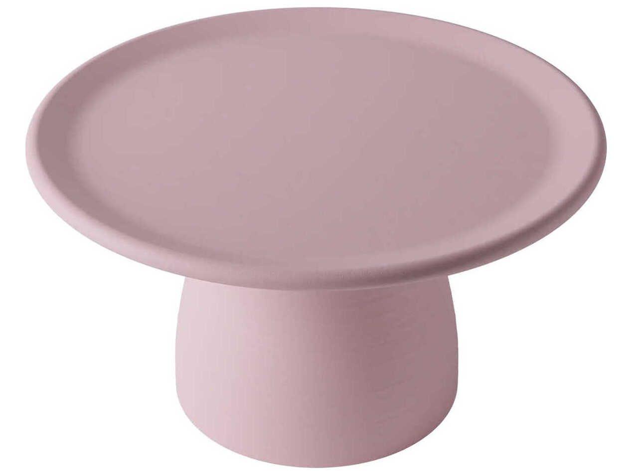 Qeeboo Outdoor Totino Pink Recycled Plastic Round End Table