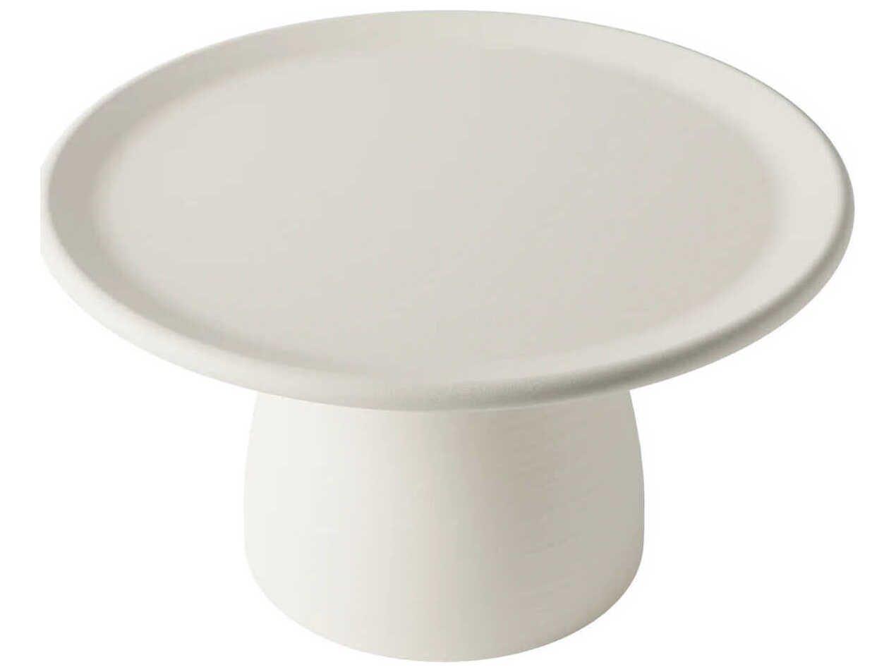 Qeeboo Outdoor Totino White Recycled Plastic Round End Table