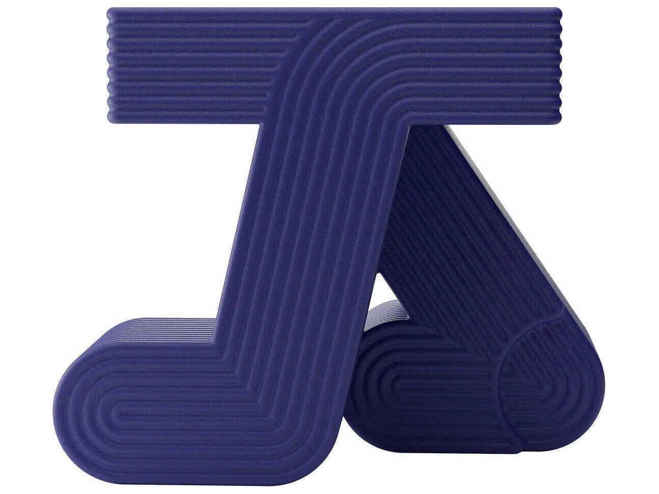 Qeeboo Outdoor Walking Blue Velvet Recycled Plastic Square End Table