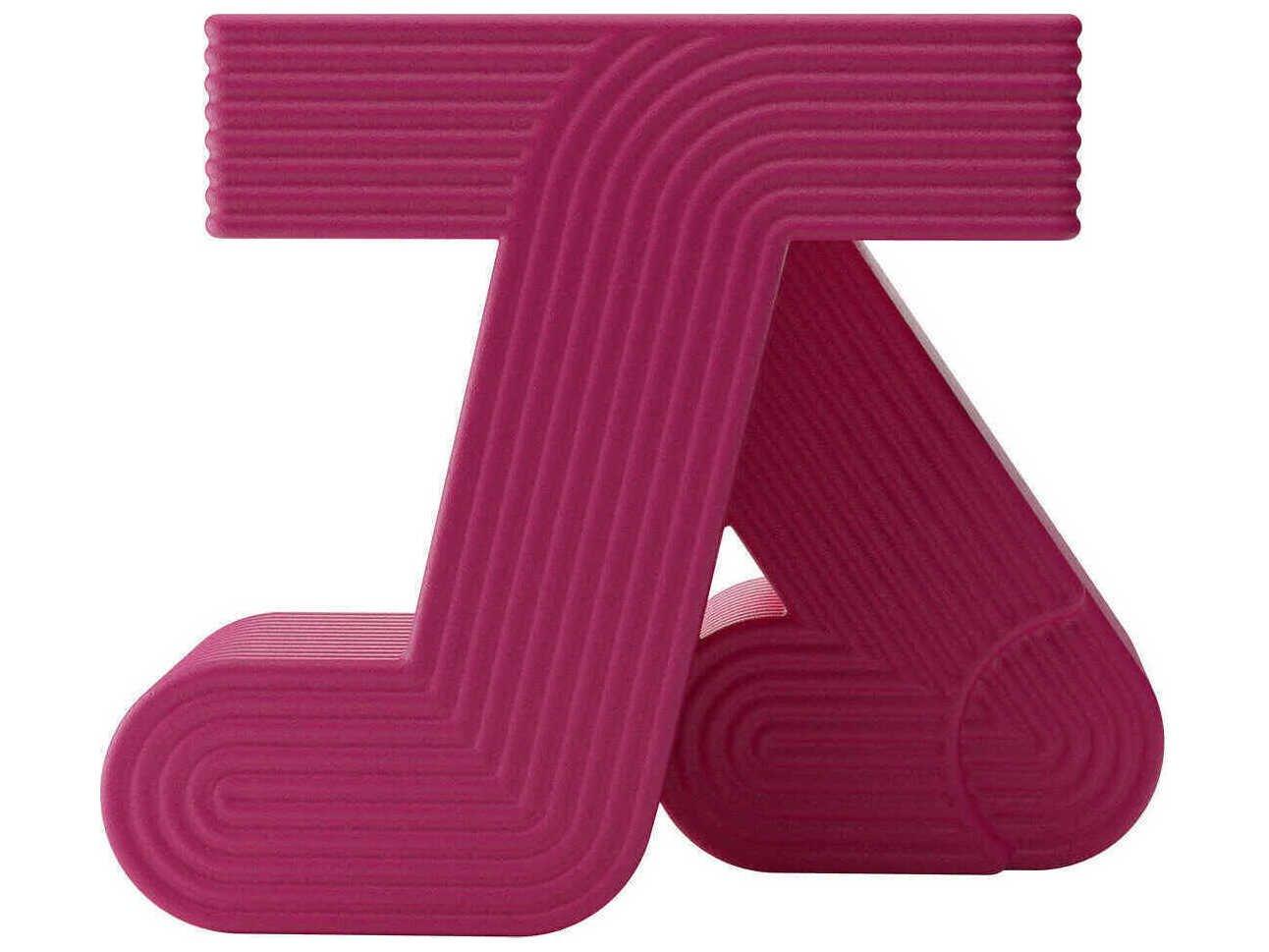 Qeeboo Outdoor Walking Fuchsia Recycled Plastic Square End Table