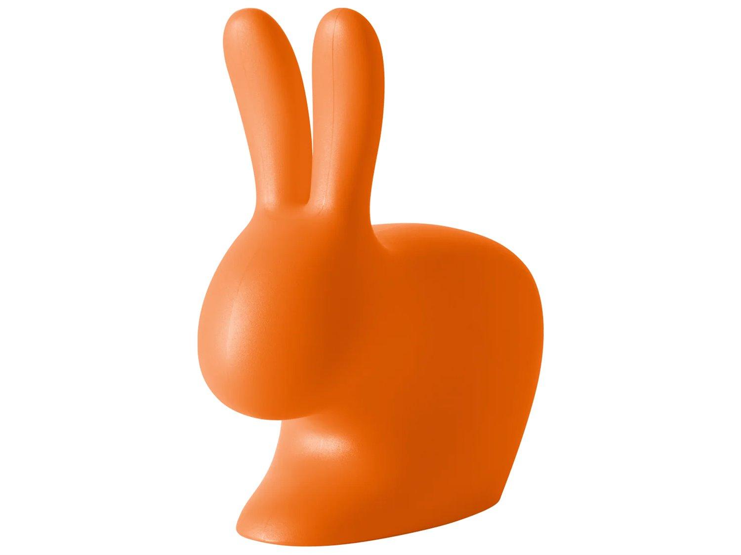 Qeeboo Outdoor Rabbit Dark Orange Recycled Plastic Lounge Chair