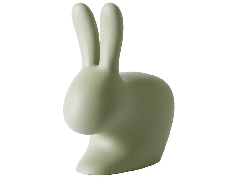 Qeeboo Outdoor Rabbit Balsam Green Recycled Plastic Lounge Chair