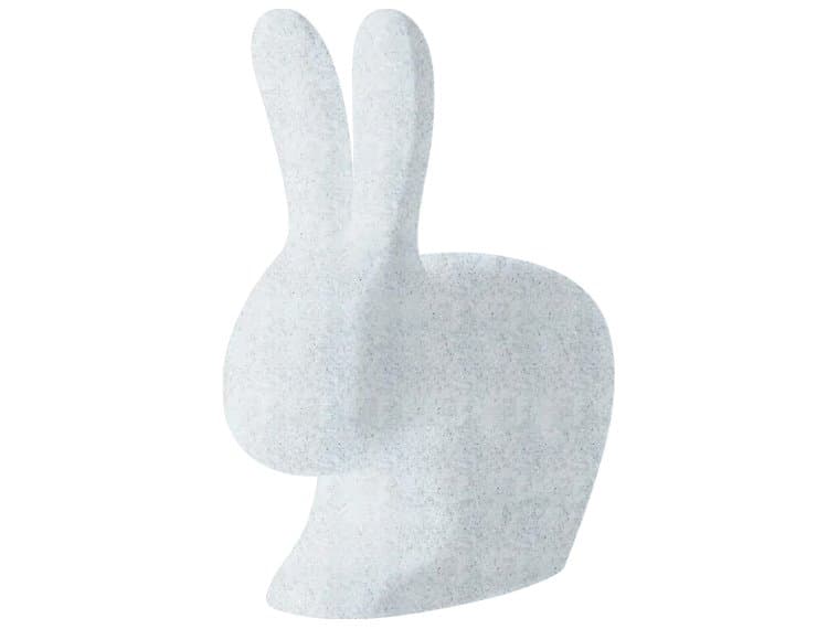 Qeeboo Outdoor Rabbit White Mix Recycled Plastic Lounge Chair
