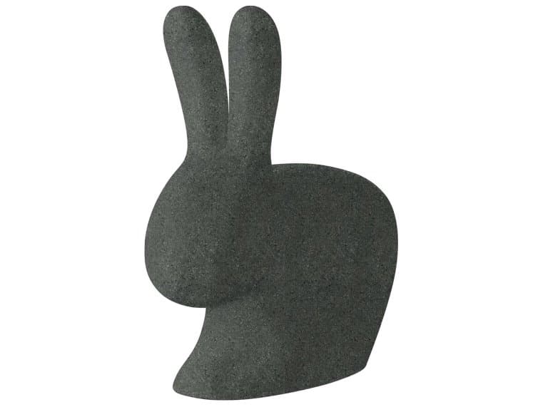 Qeeboo Outdoor Rabbit Grey Mix Recycled Plastic Lounge Chair